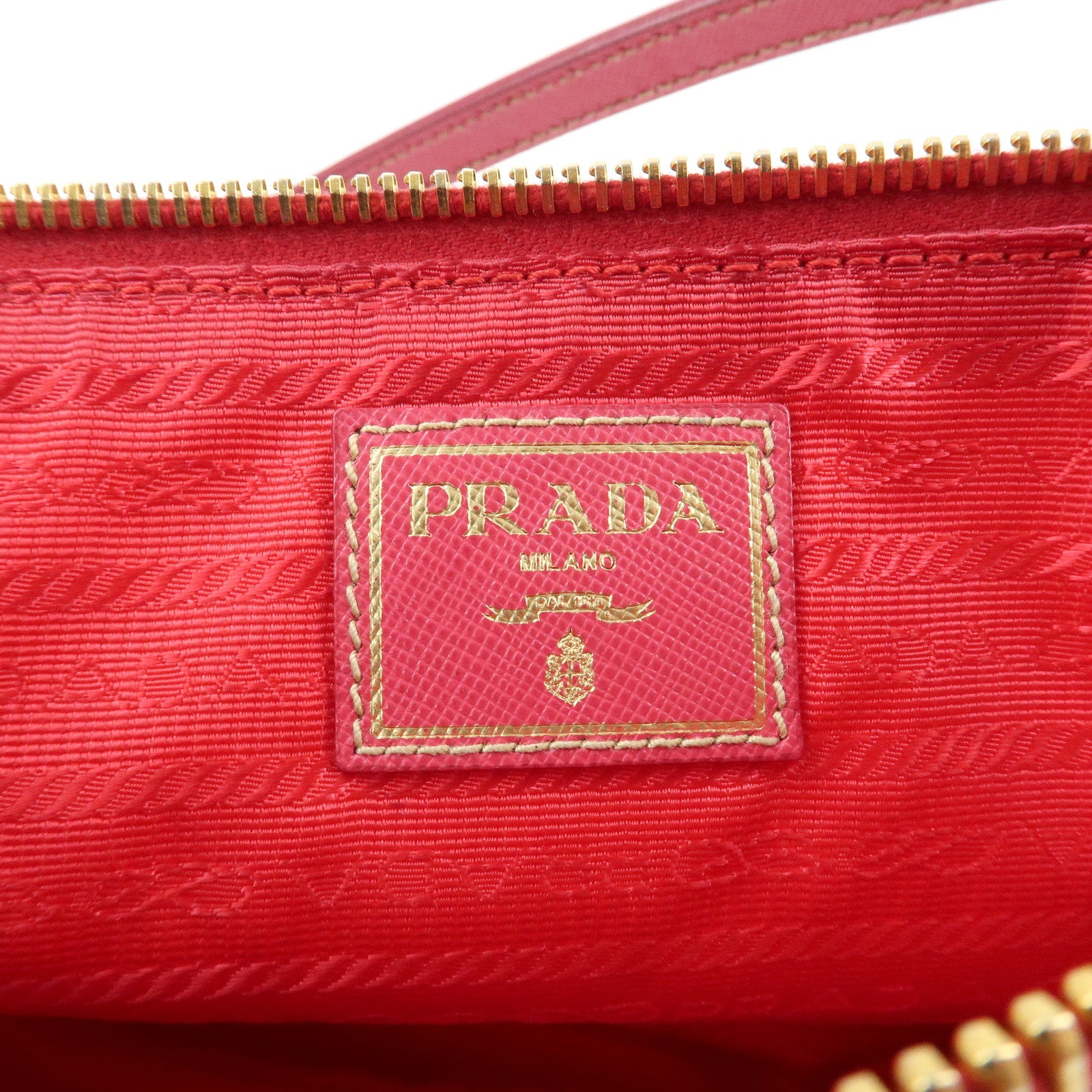PRADA Nylon Saffiano Leather Shoulder Bag Hand Bag Pink Used