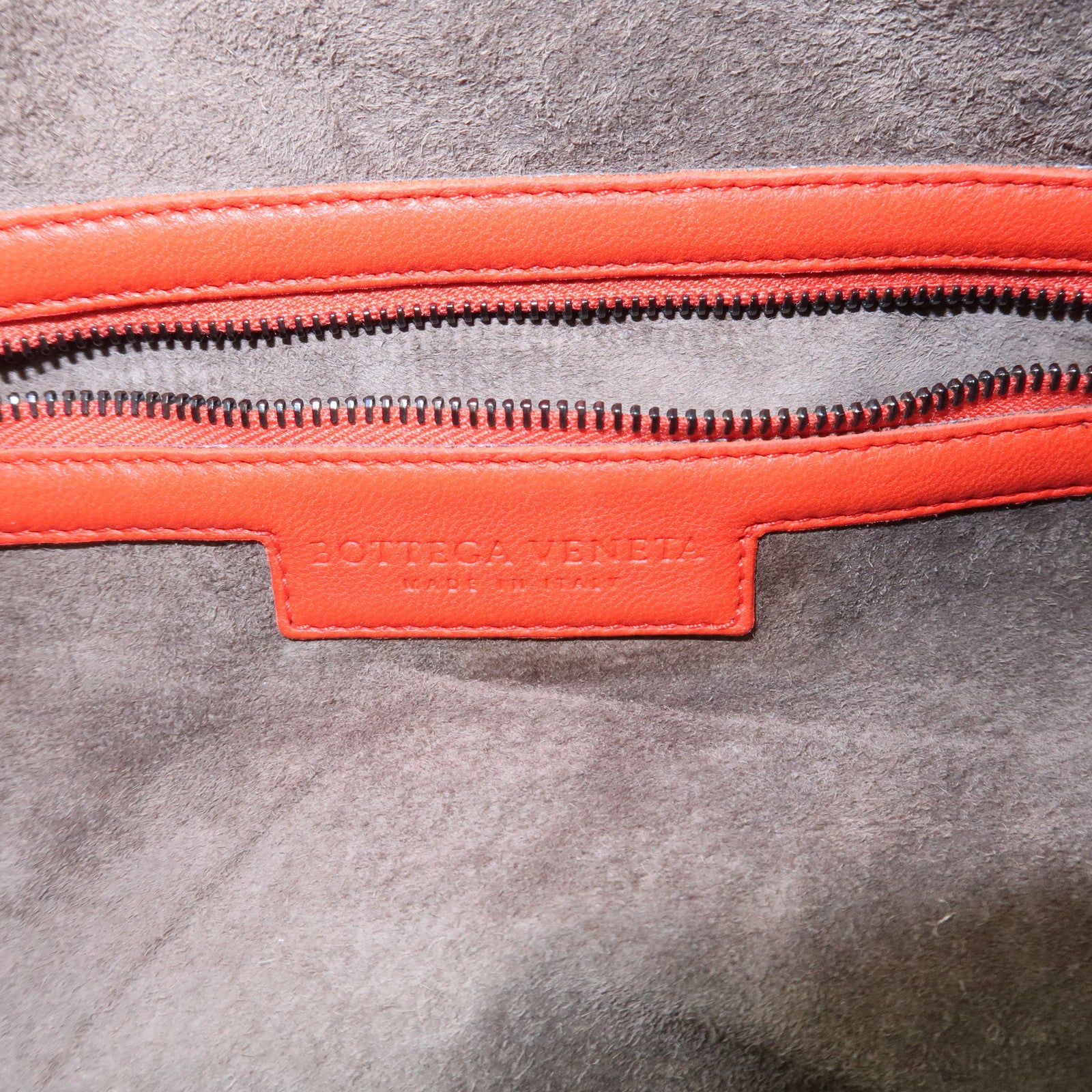 BOTTEGA VENETA Intrecciato Leather Boston Montaigne Bag Orange Used