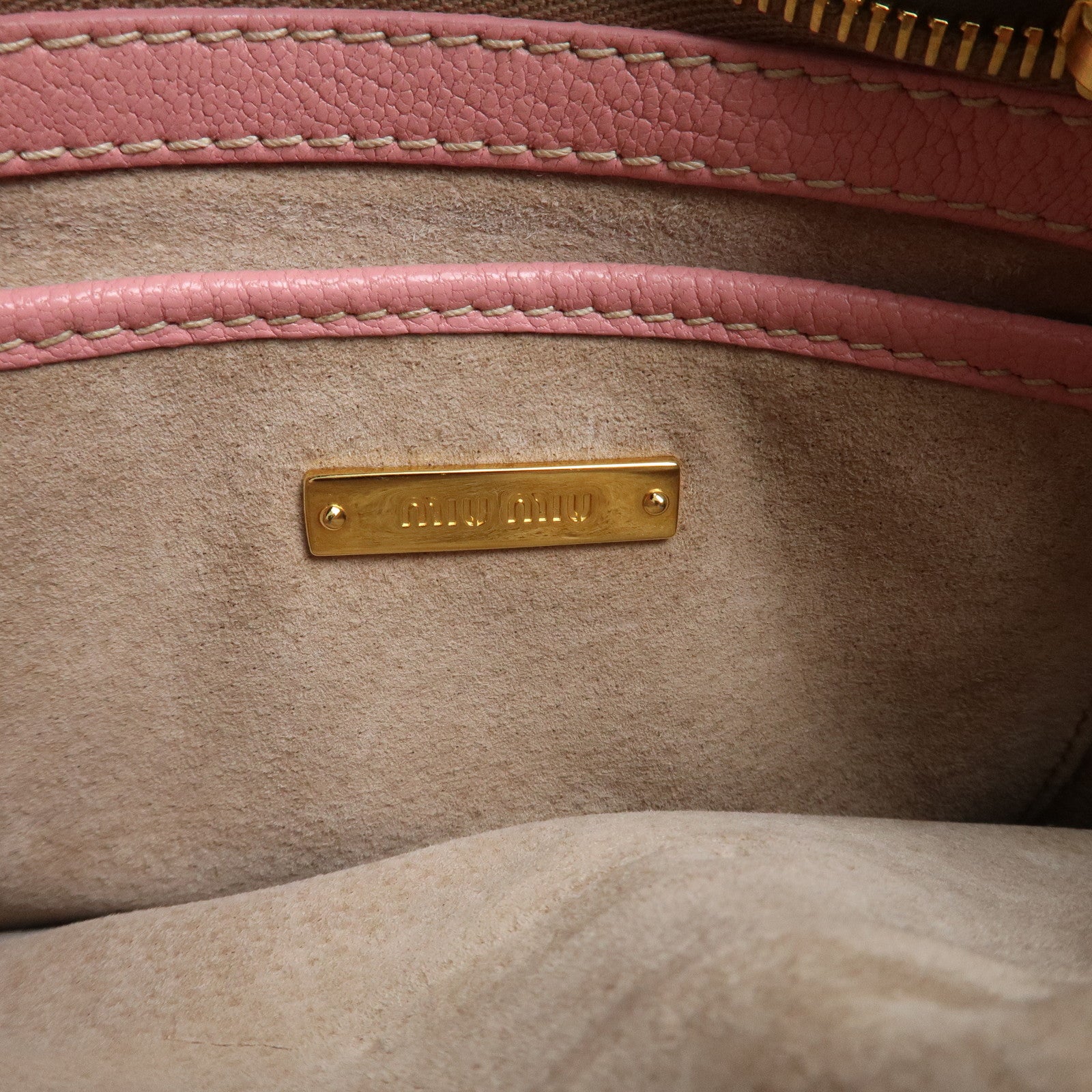 MIU MIU Leather Shoulder Bag Pink RTC460 Used