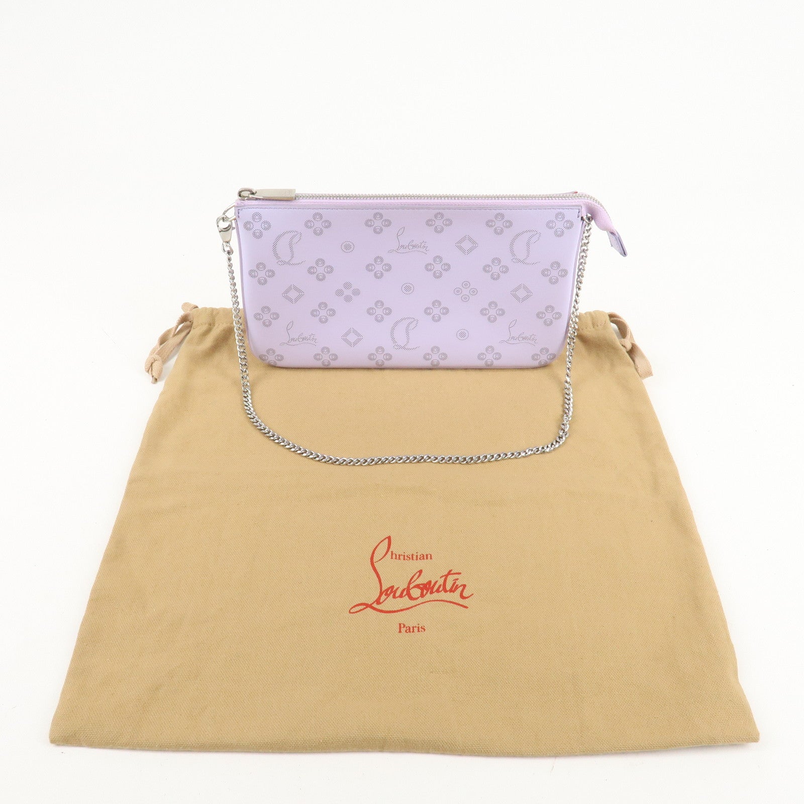 Christian Louboutin Loubila Chain Shoulder Bag Light Purple Used