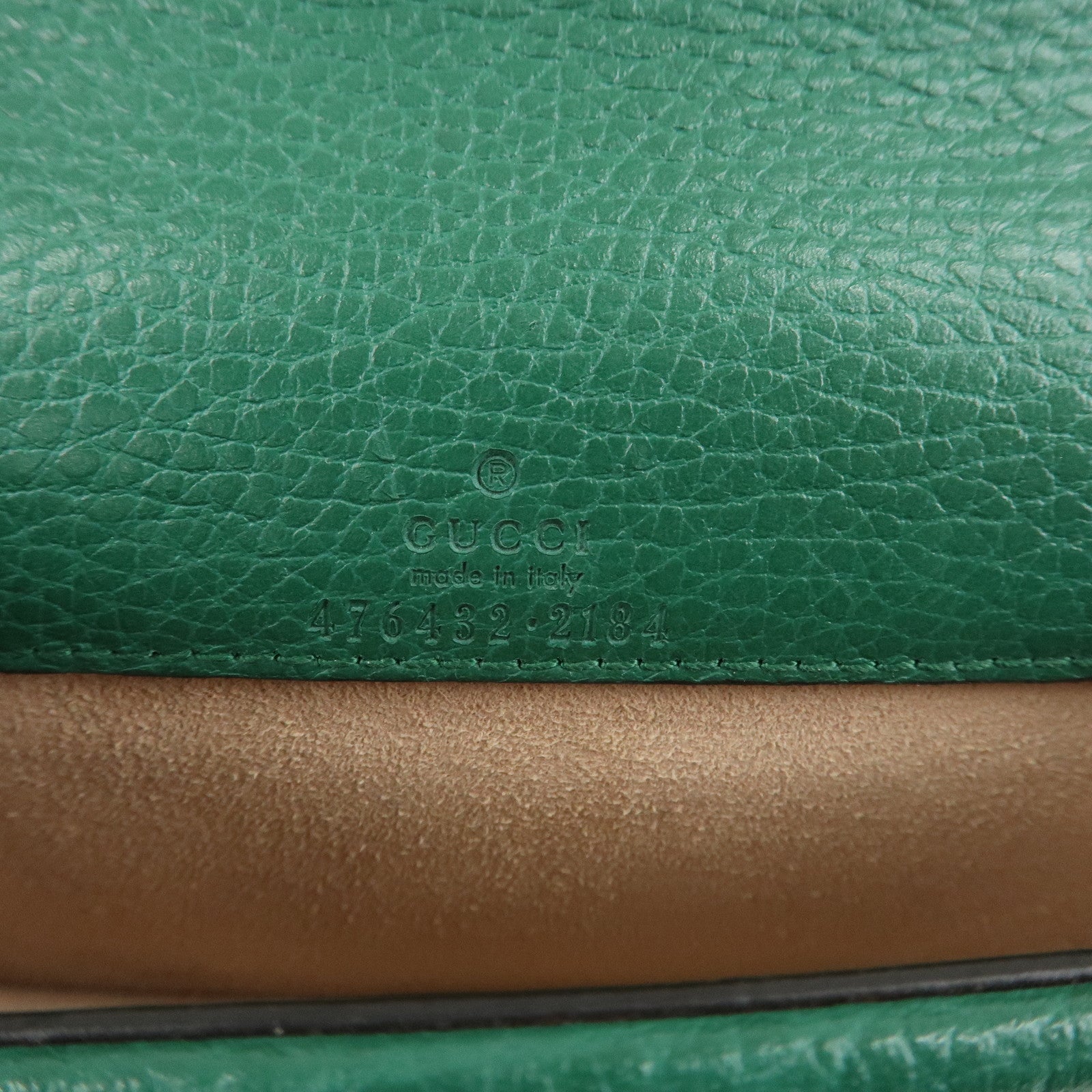 GUCCI Dionysus Leather Chain Shoulder Bag Green 476432 Used