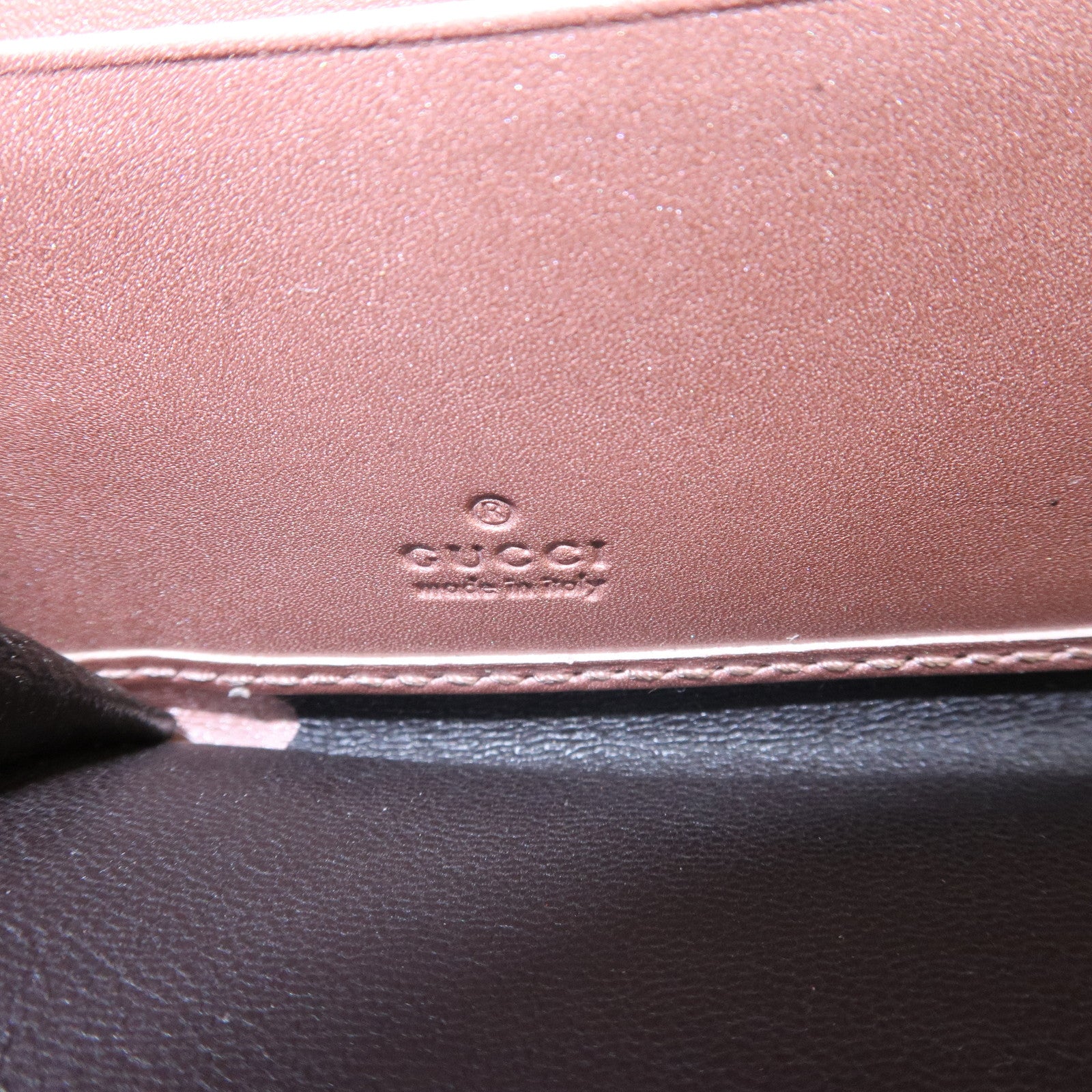 GUCCI Micro Guccissima Patent Leather Zippy Long Wallet 258406 Used