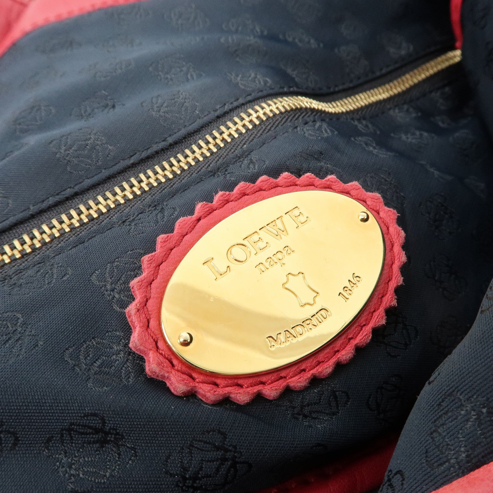 LOEWE Anagram Nappa Leather Viento One Shoulder Bag Pink Used