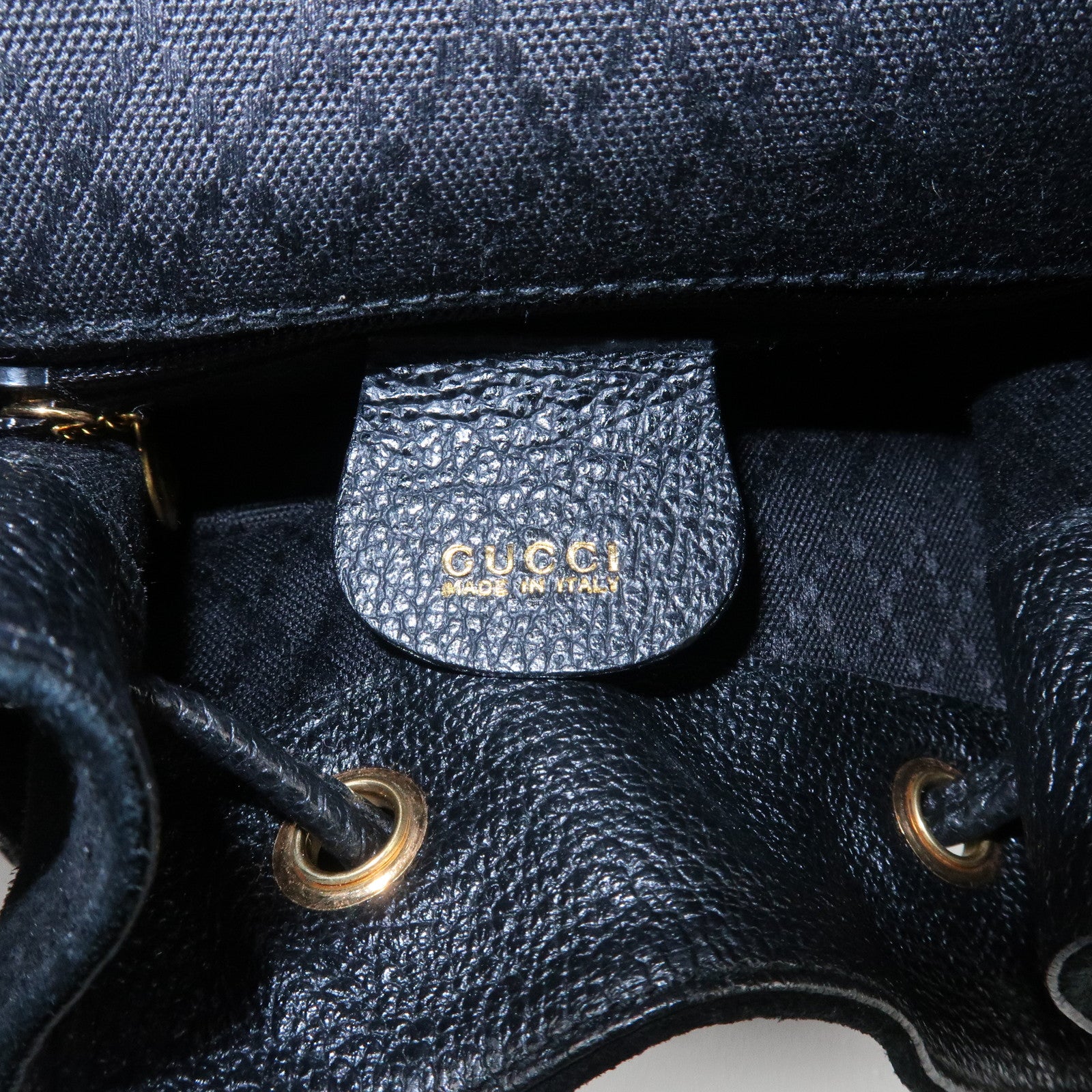 GUCCI Bamboo Leather Suede Mini Back Pack Black 003.1705.0030 Used