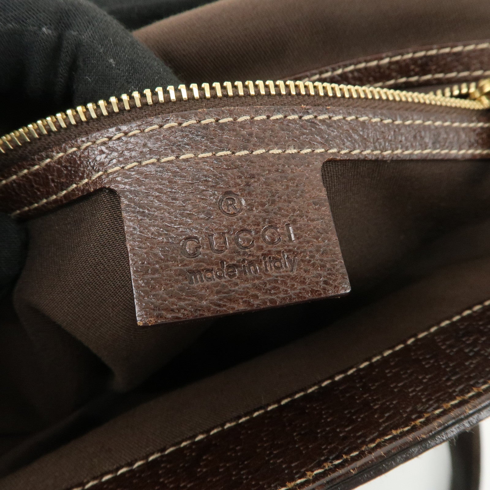 GUCCI Sherry Canvas Leather Doctor's Bag Hand Bag Beige 146002 Used