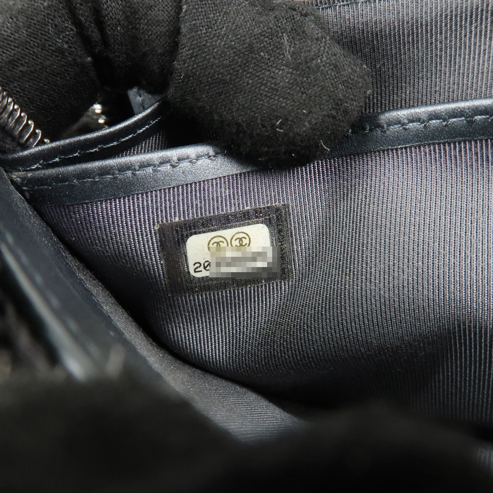 CHANEL Matelasse Caviar Skin Zip Around Long Wallet Metal Blue Used