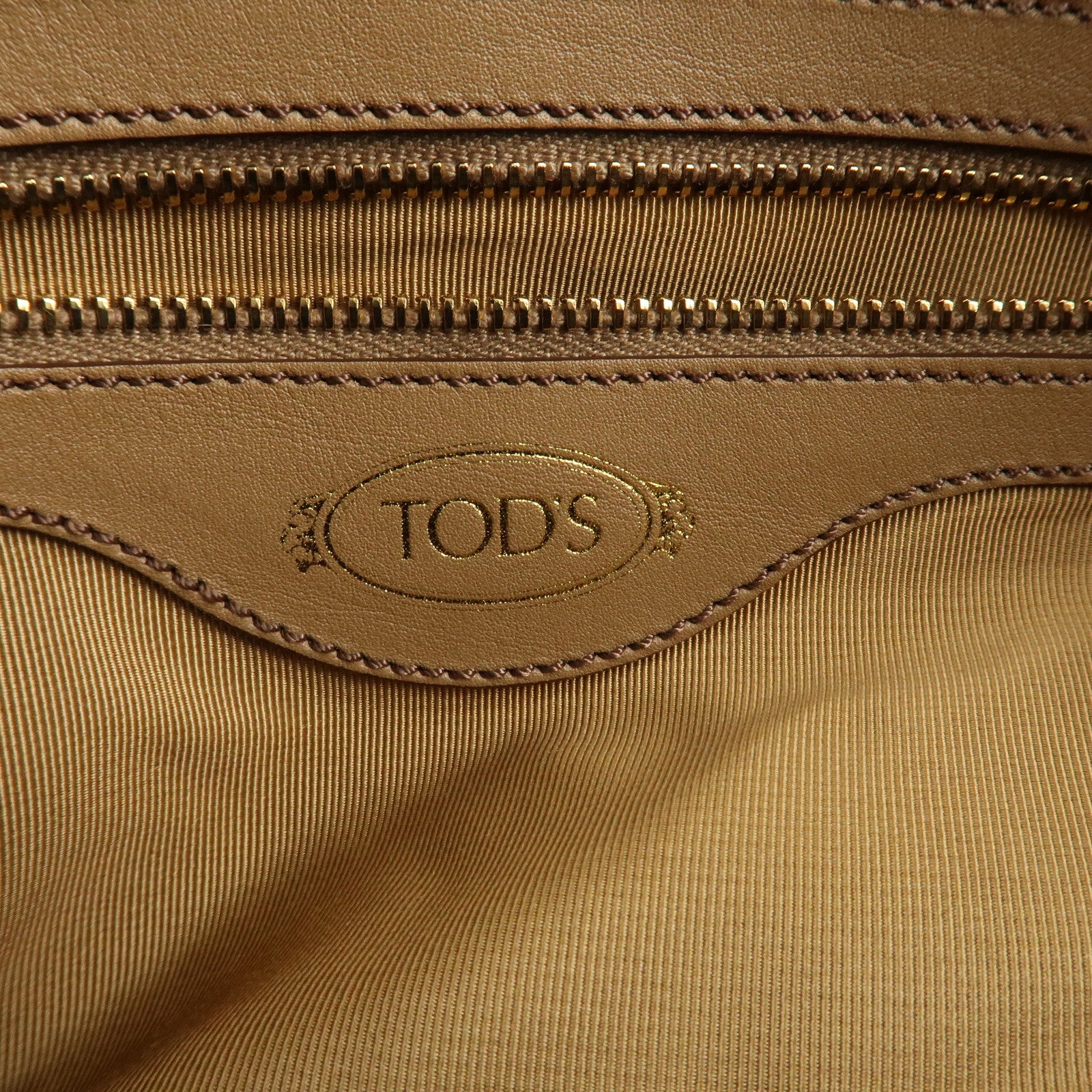 TOD'S D Styling Leather 2Way Shoulder Bag Hand Bag Beige Used