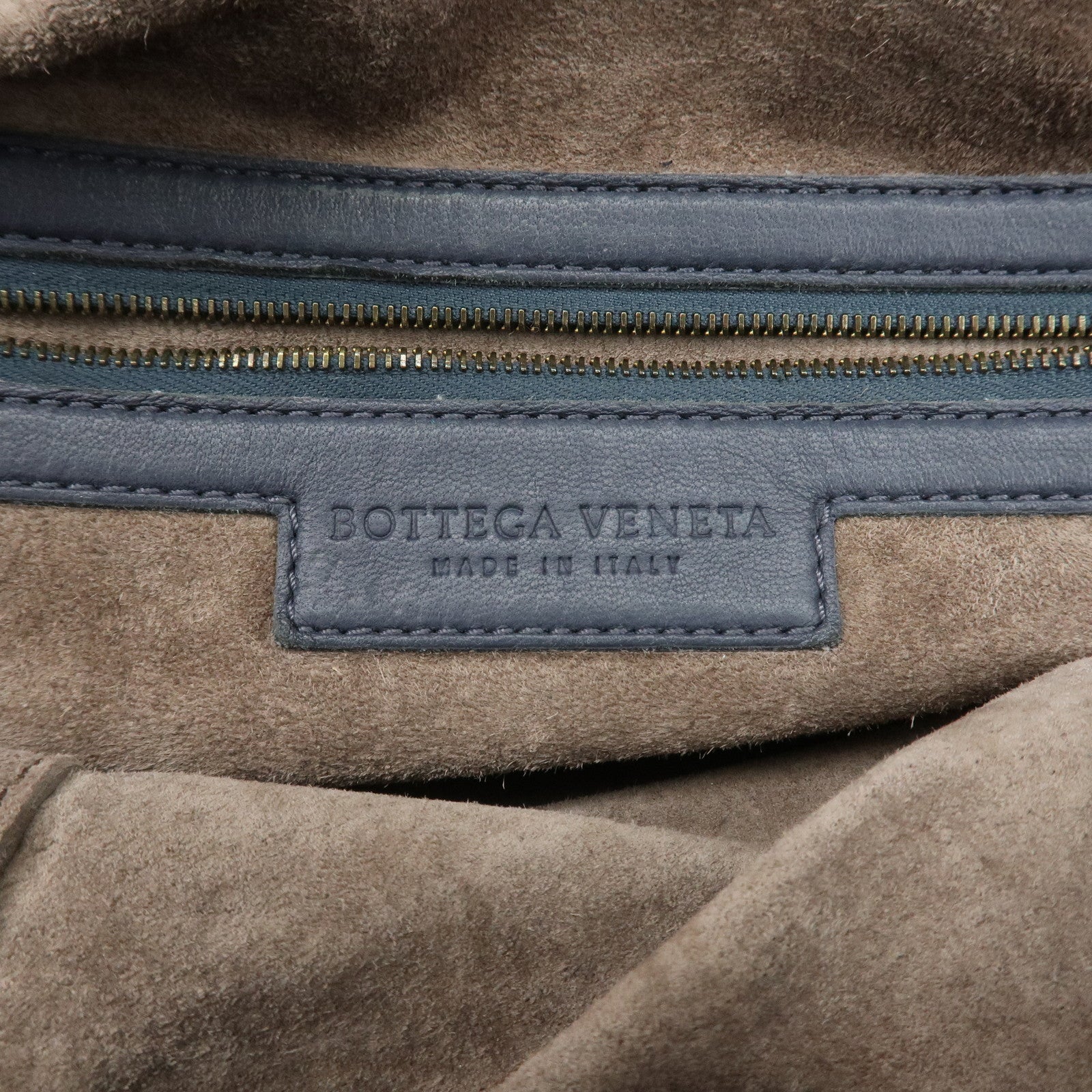 BOTTEGA VENETA Intrecciato Leather Hand Bag Shoulder Bag Navy Used