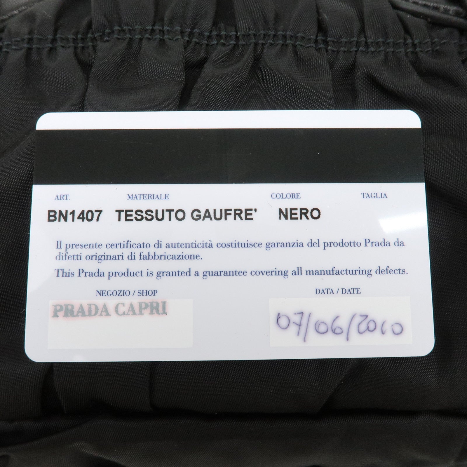 PRADA Logo Nylon Leather 2Way Bag Hand Bag Black NERO BN1407 Used