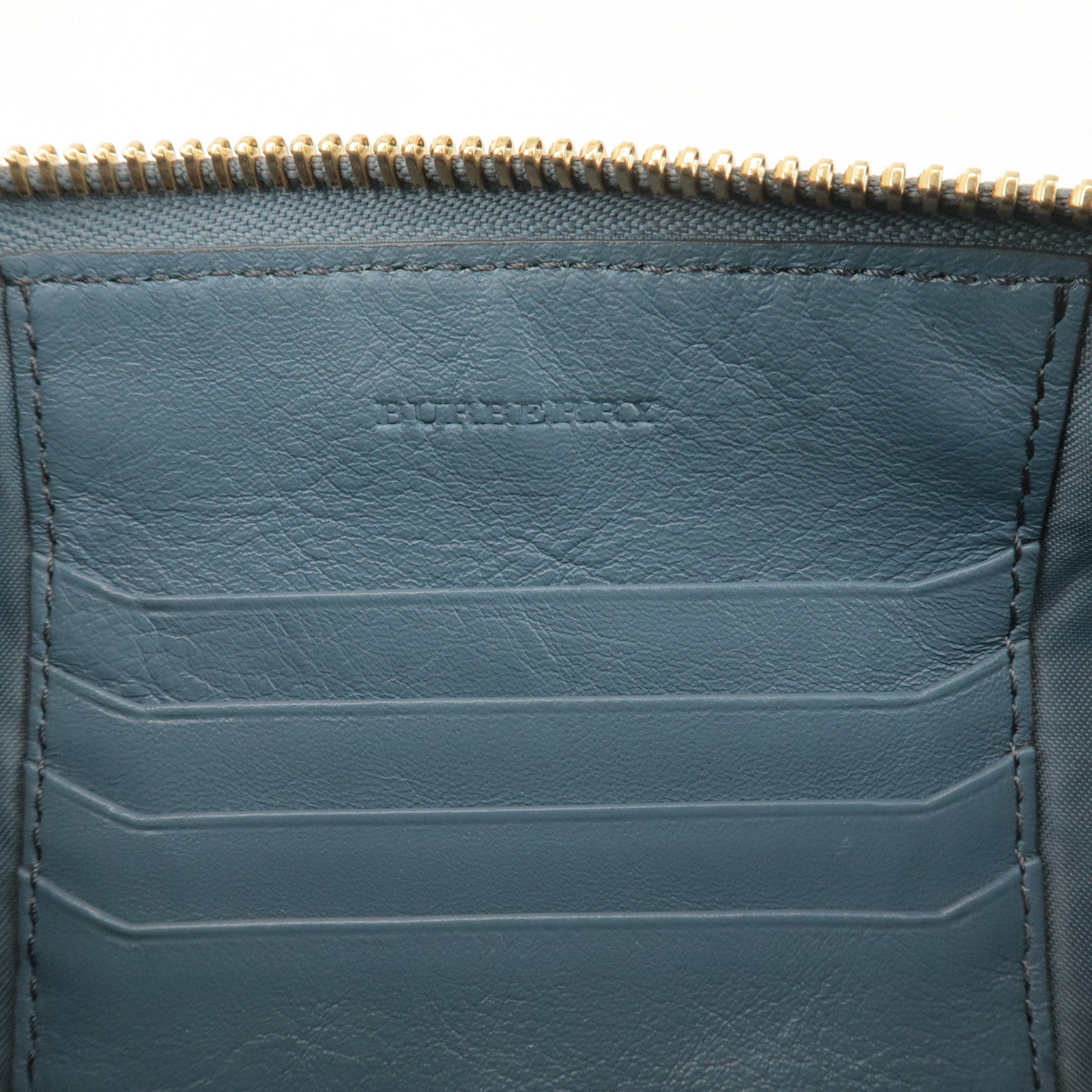 BURBERRY Leather Suede Chain Sholder Bag Hand Bag Light Blue Used