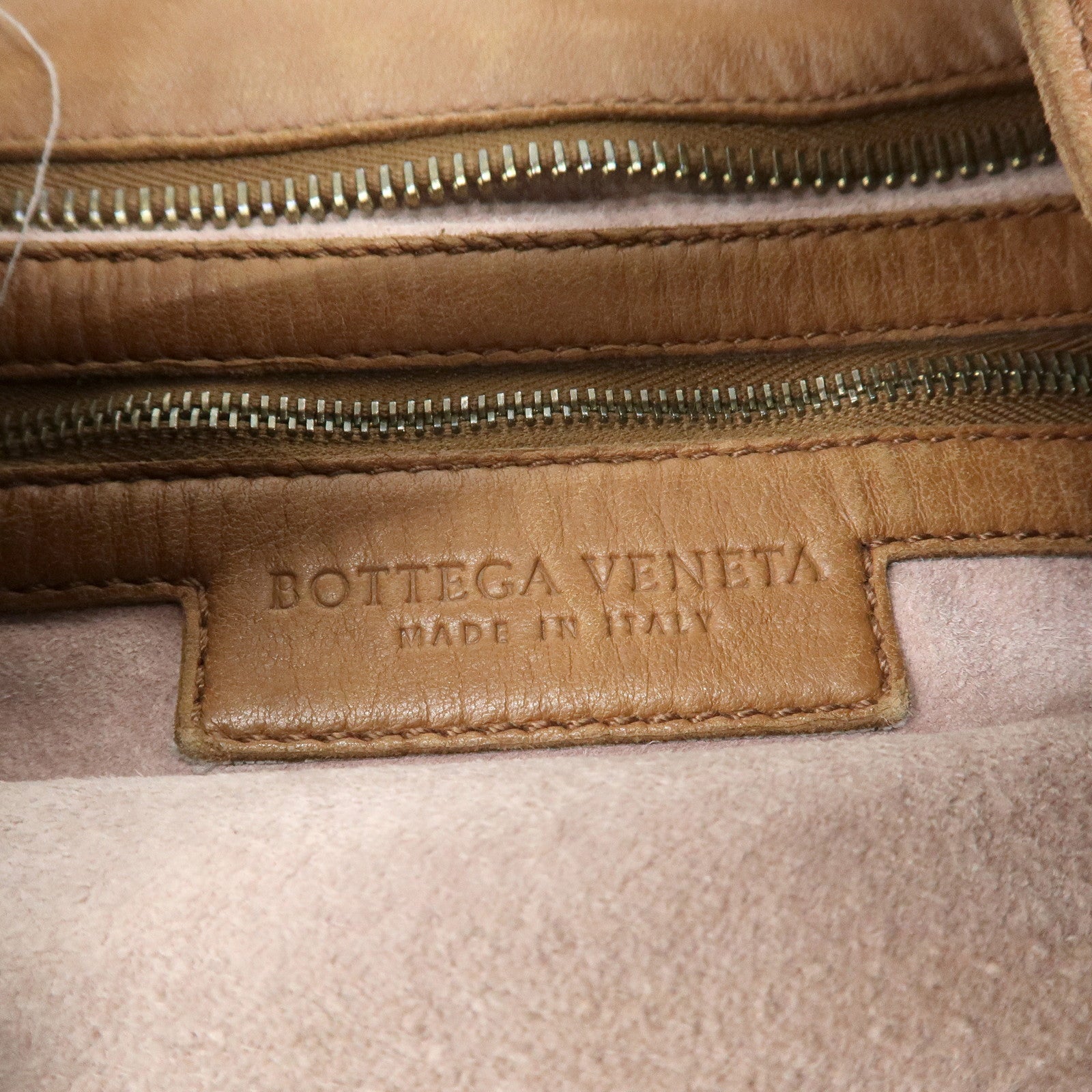 BOTTEGA VENETA Intrecciato Leather Shoulder Bag Brown Used
