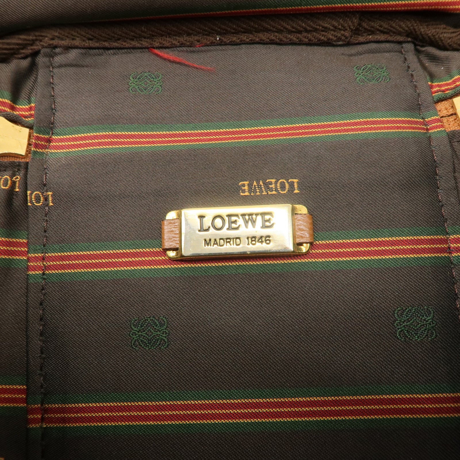 LOEWE Velazquez Suede Leather 2 Way Bag Brown Dark Brown Used