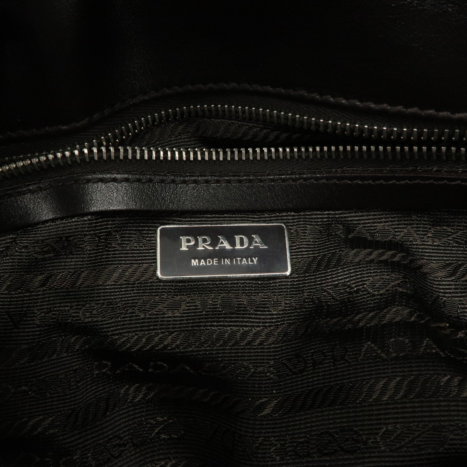 PRADA Logo Unborn Calf Leopard Shoulder Bag Hand Bag Brown Used