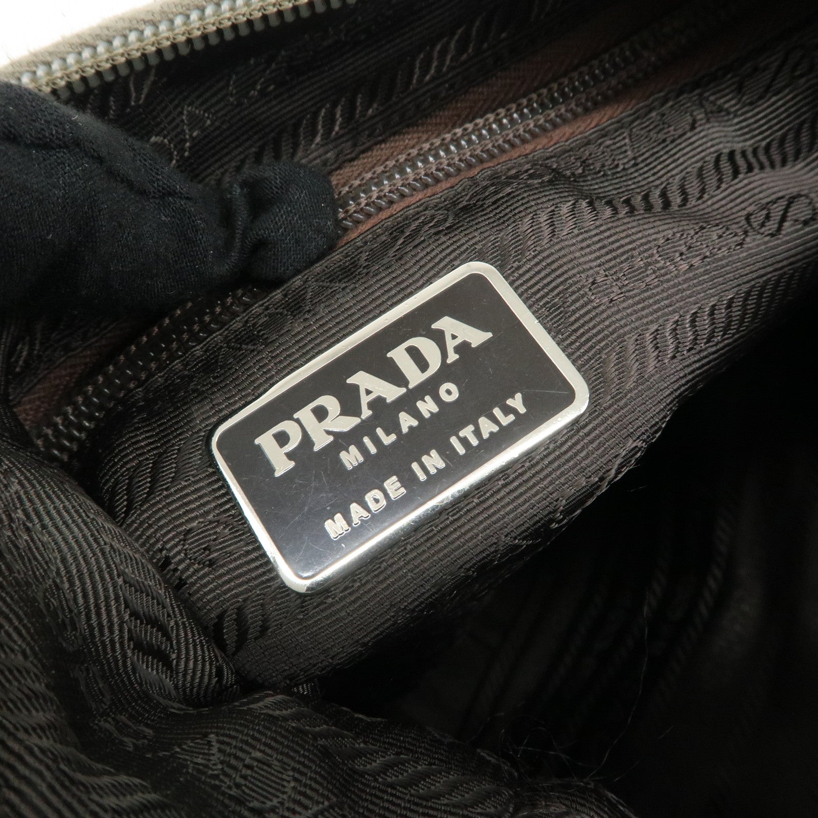 PRADA Nylon Shoulder Bag Gray Used