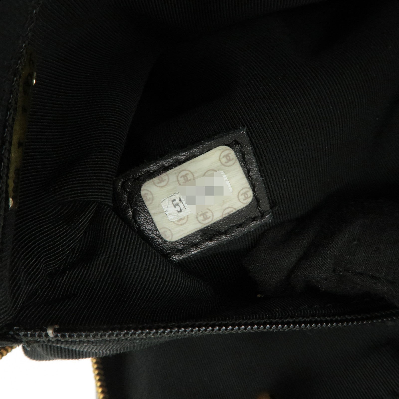 CHANEL Caviar Skin Chain Tote Bag Black Gold Used