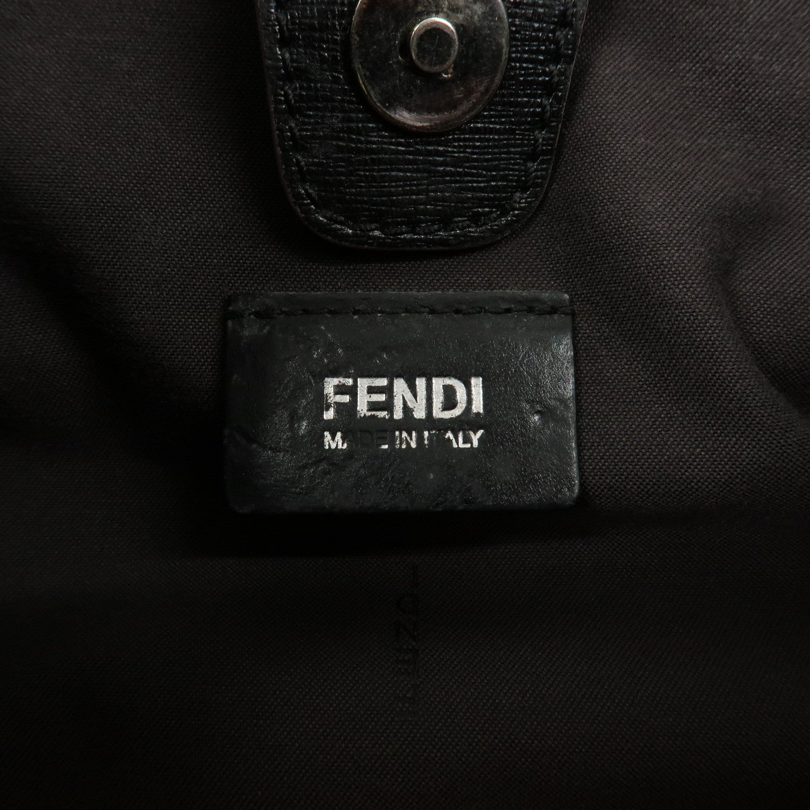 FENDI Zucchino Canvas Leather Tote Bag Black 8BH220 Used