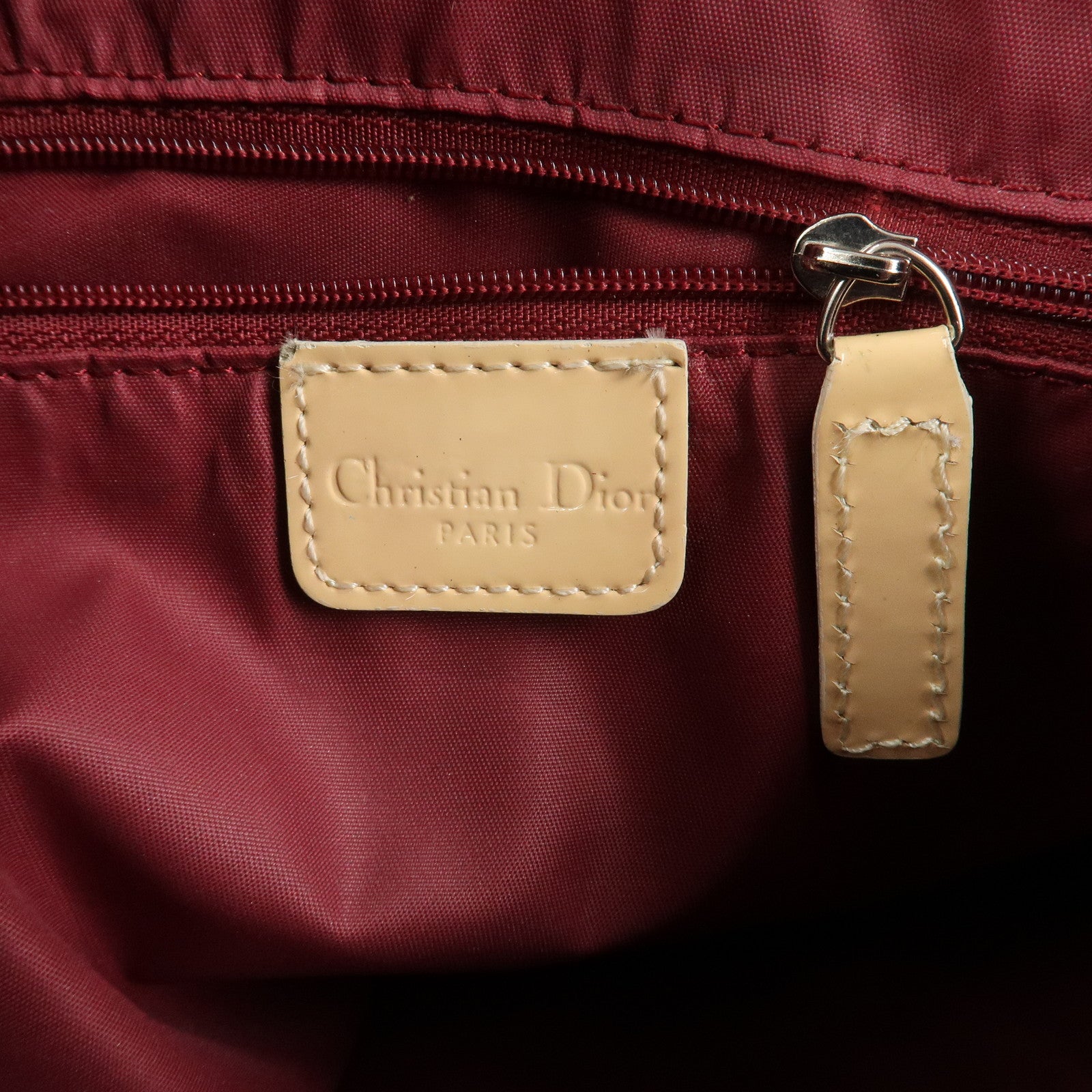 Christian Dior Trotter No.2 PVC Patent Leather Boston Bag Red Used