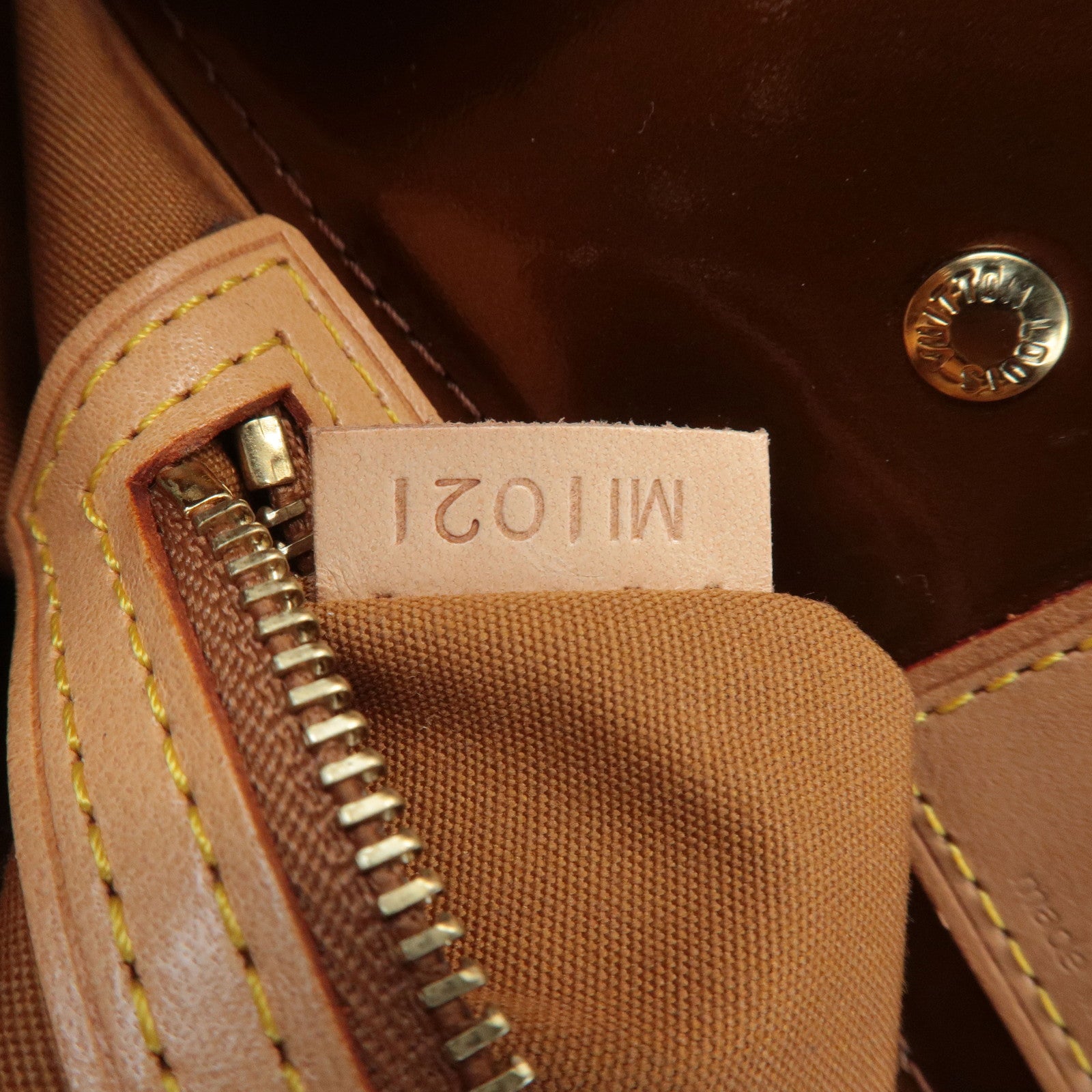 Louis Vuitton Monogram Vernis Lead PM Hand Bag Bronze M91146 Used