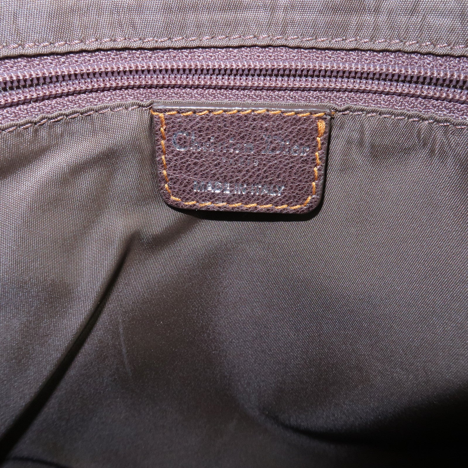 Christian Dior Trotter Canvas Leather Shoulder Bag Brown Used