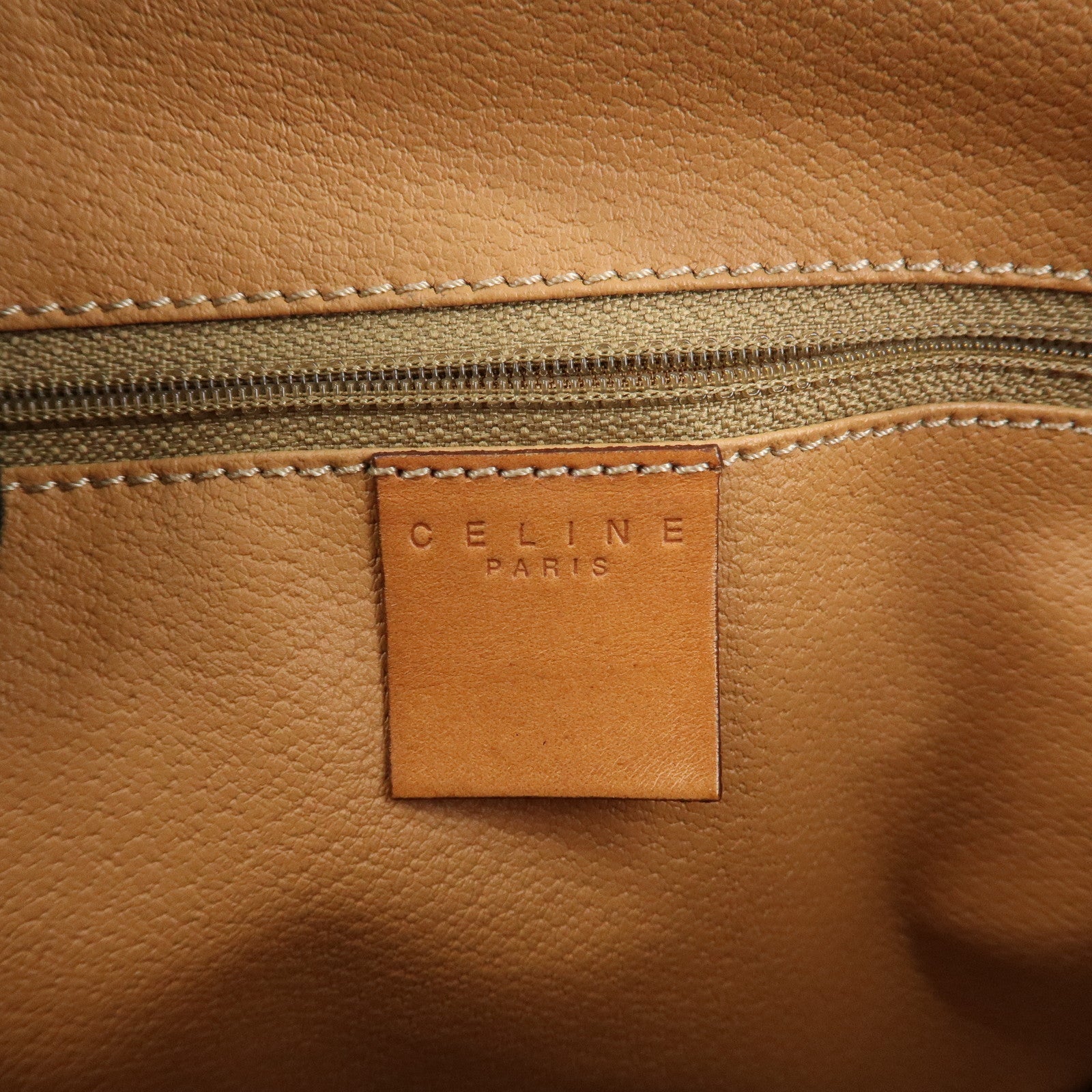 CELINE Macadam PVC Leather Boston Bag Hand Bag Brown Used