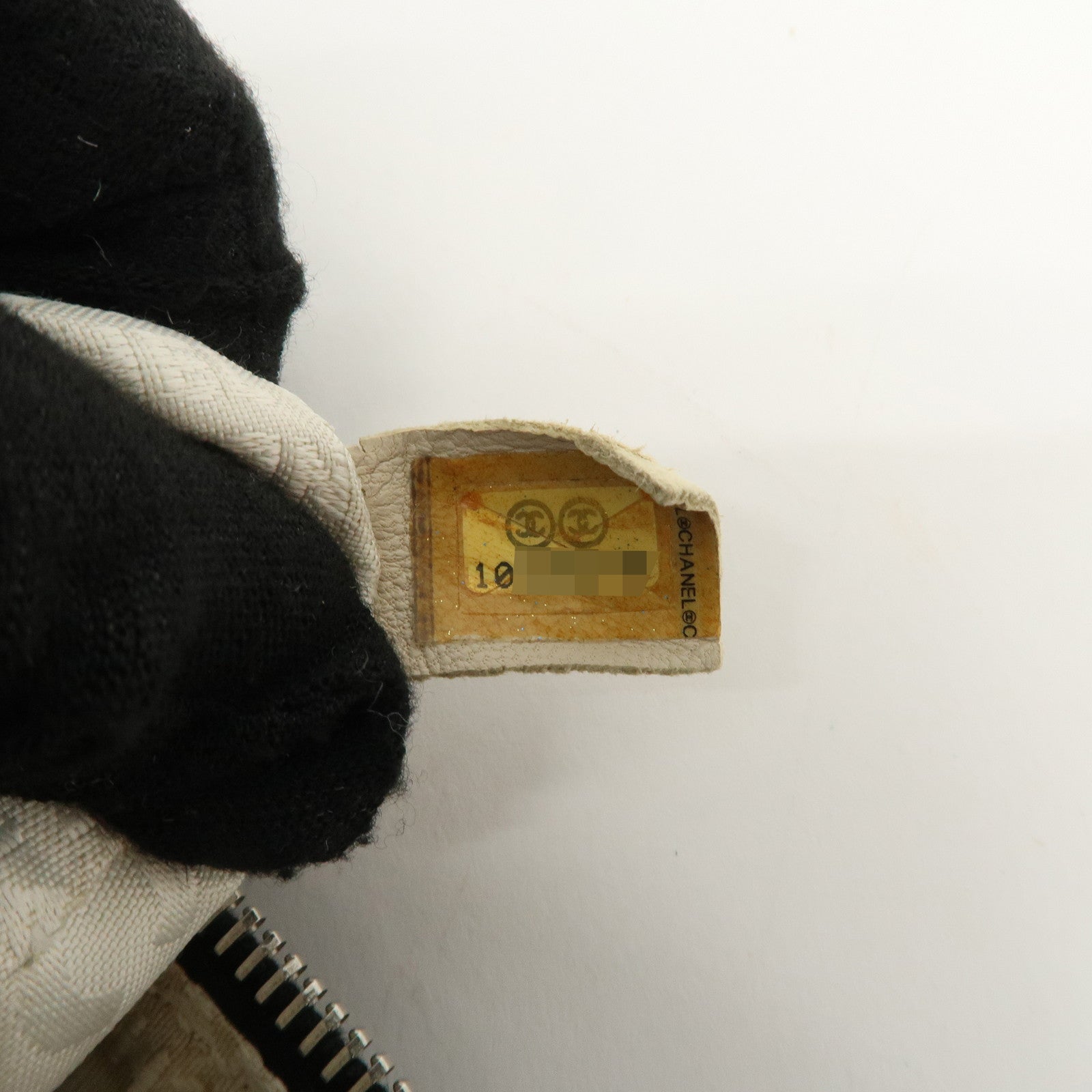 CHANEL Tweed Leather Shoulder Bag Hand Bag Black Beige Used