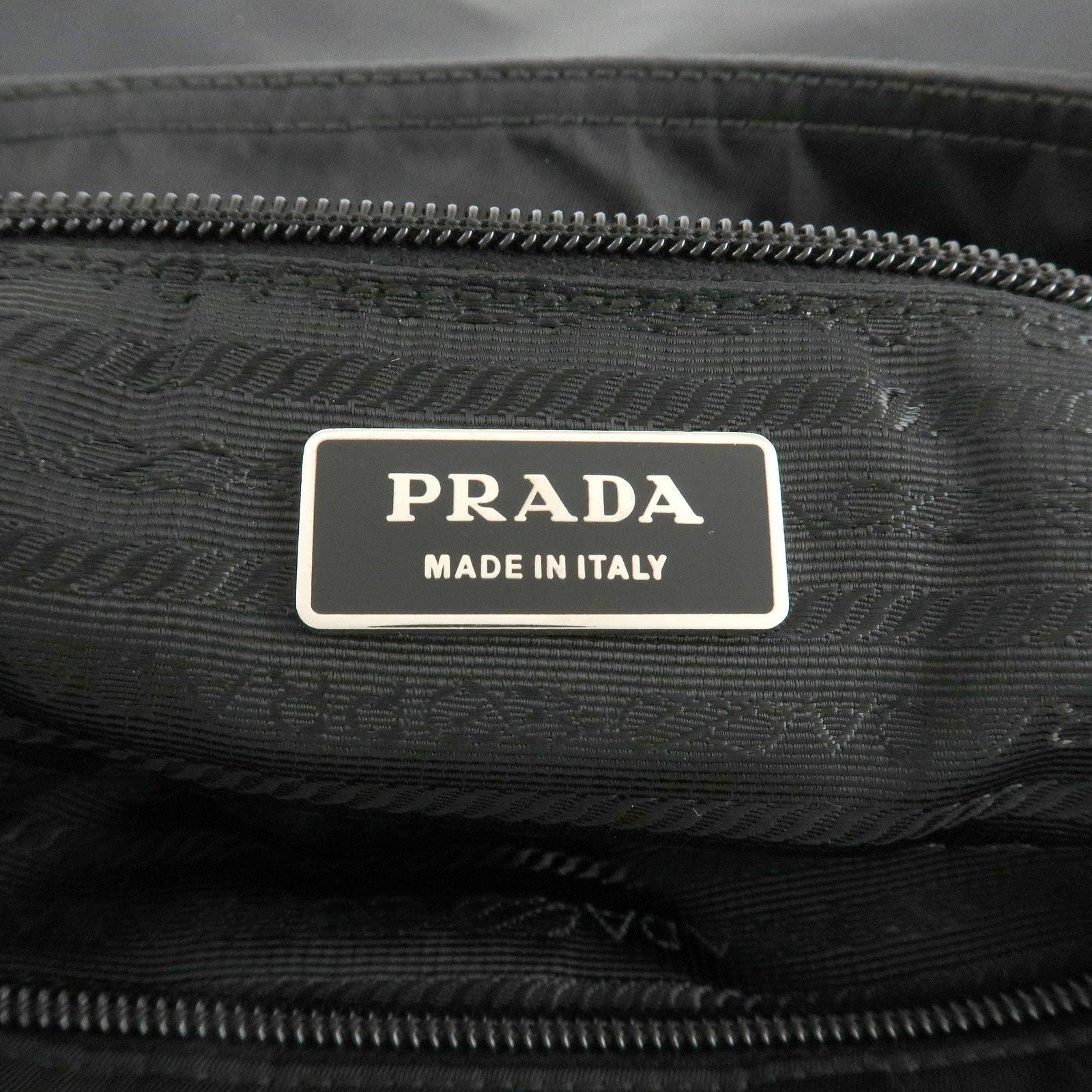 PRADA Logo Nylon Leather Shoulder Bag Crossbody Bag Black Used