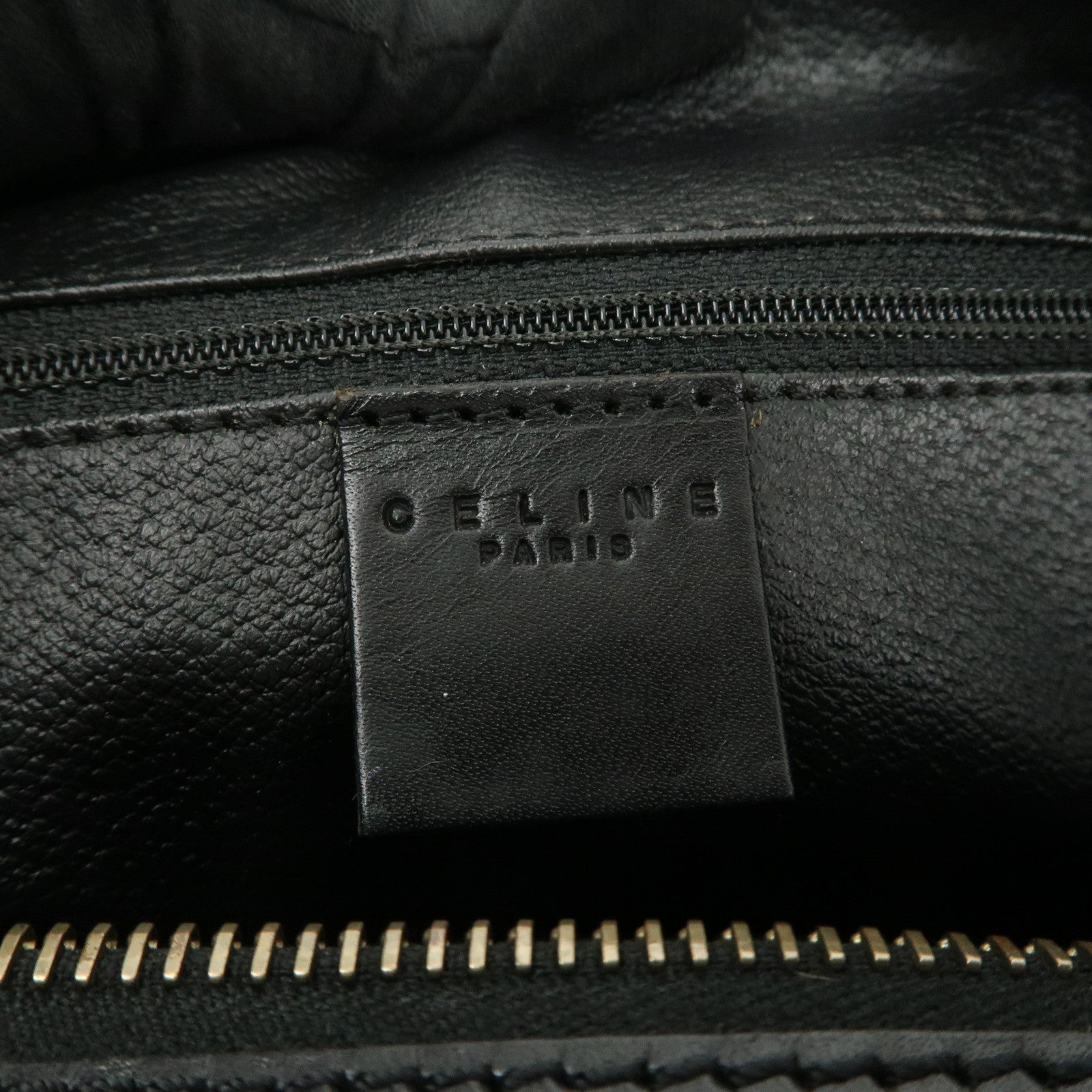 CELINE Macadam PVC Leather Boston Bag Hand Bag Brown Used