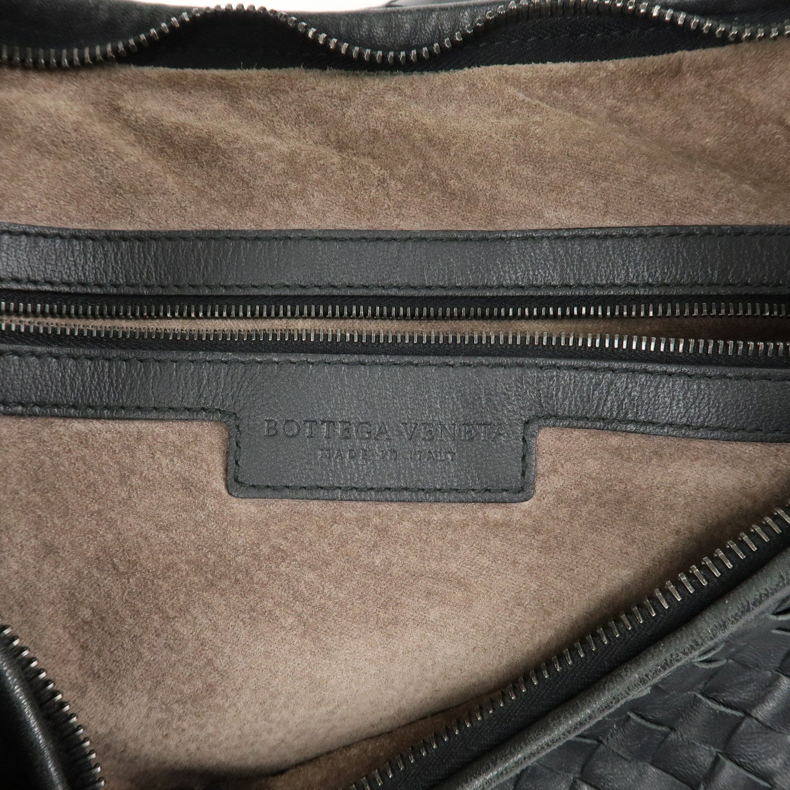 BOTTEGA VENETA Hobo Intrecciato Leather Shoulder Bag Black 115654 Used