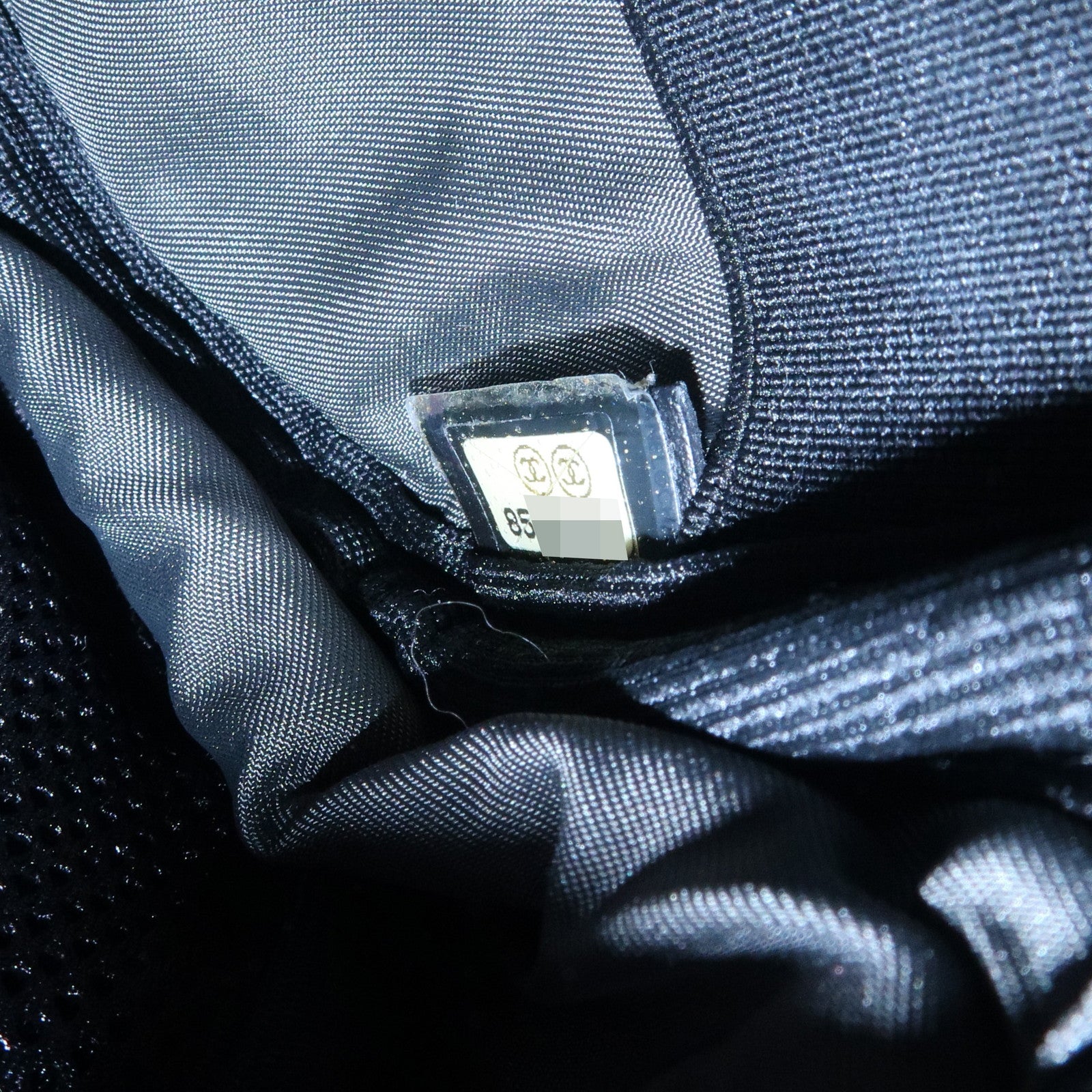 CHANEL COCO Mark Sport Canvas Shoulder Bag Black A23300 Used