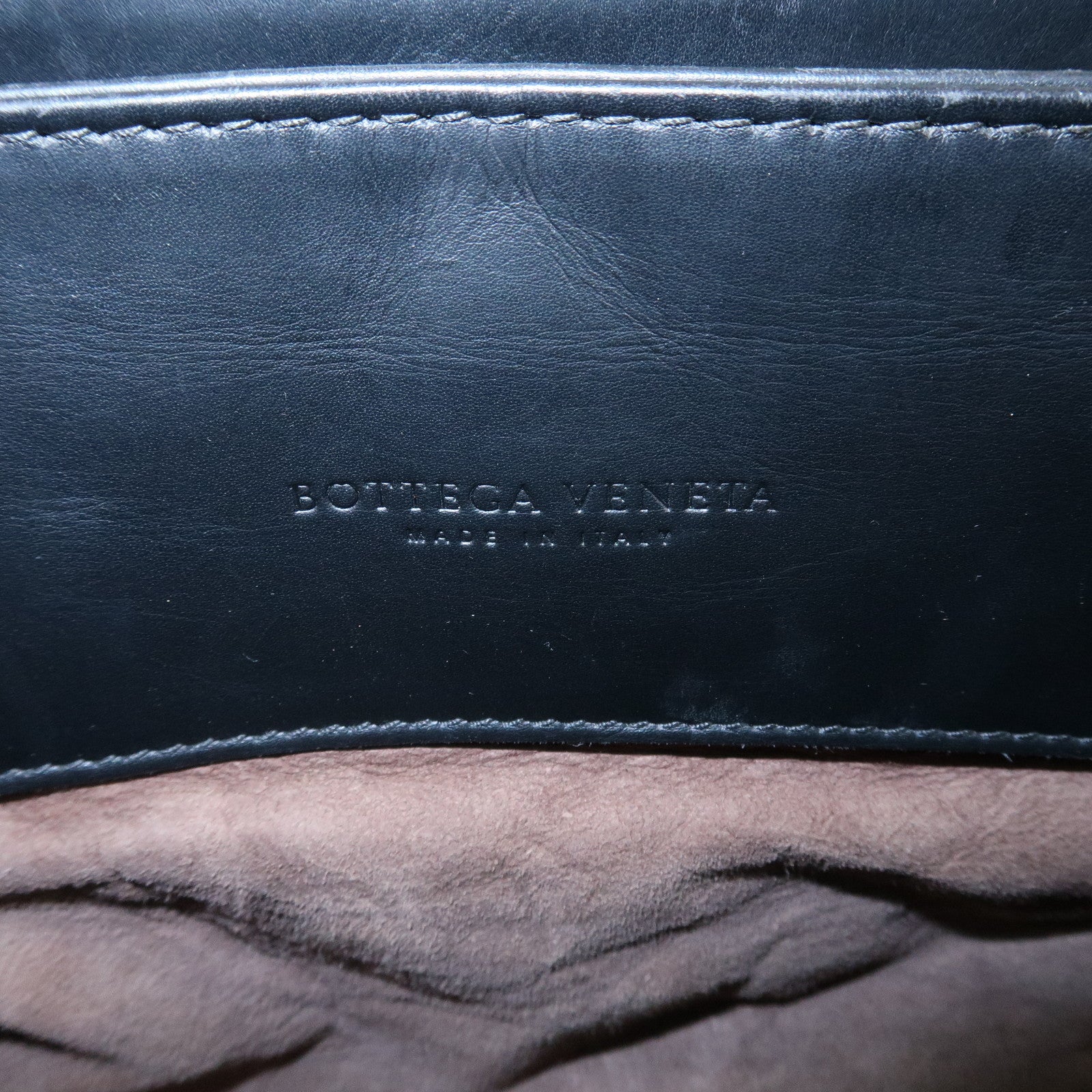 BOTTEGA VENETA Intrecciato Leather Tote Bag Hand Bag Black Used