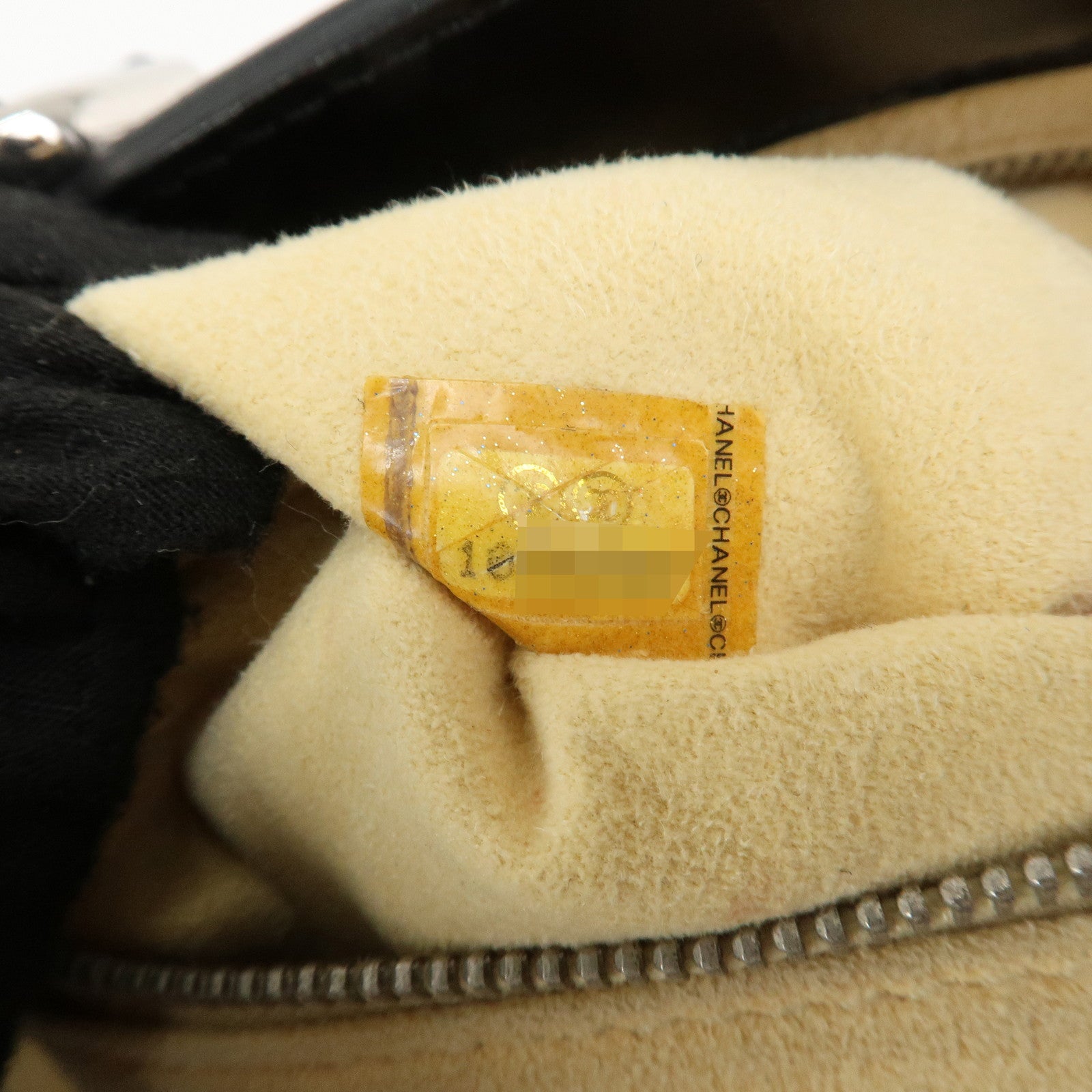 CHANEL COCO Mark No.5 Patent Leather Punching Hand Bag Black Used