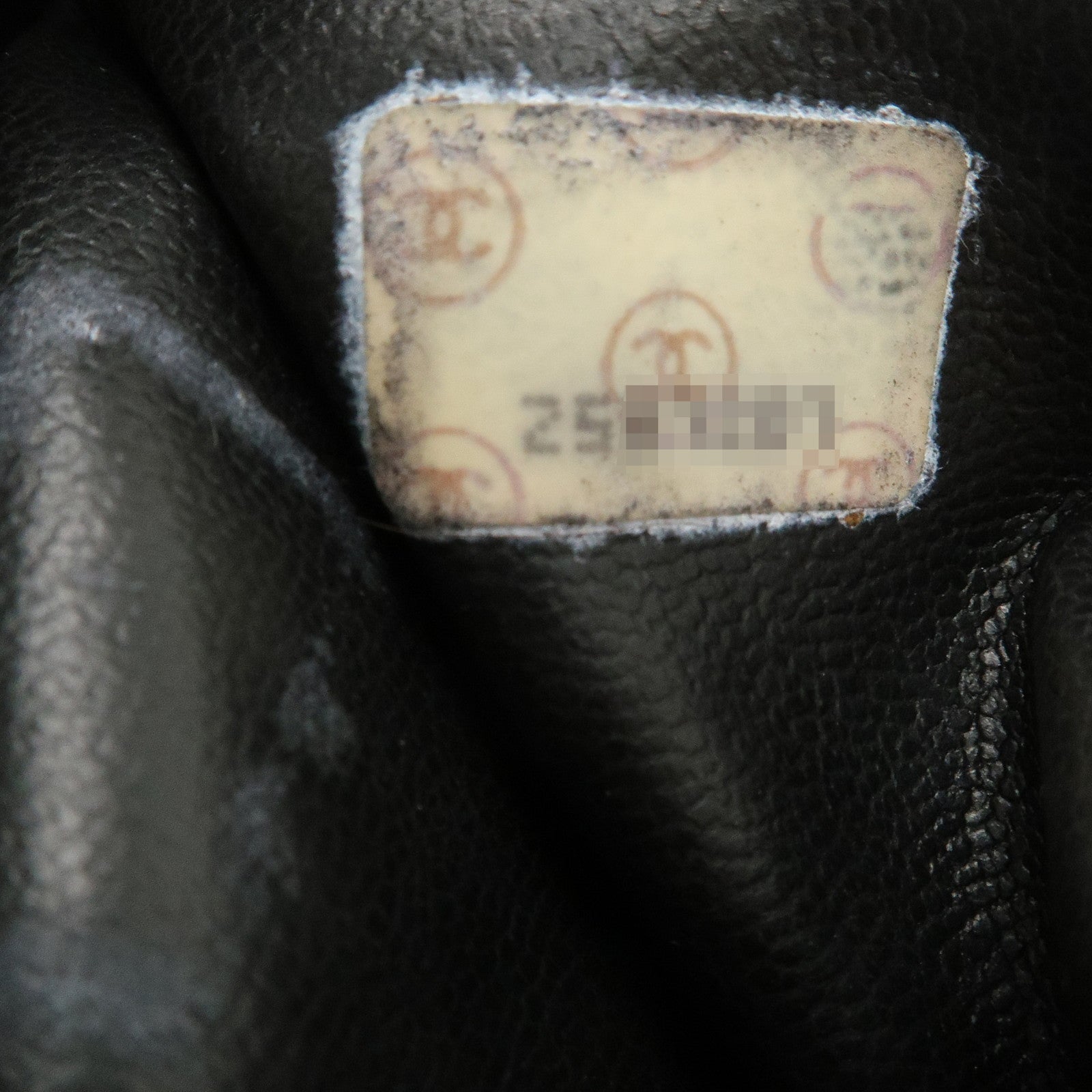 CHANEL Caviar Skin COCO Mark Chain Tote Bag Shoulder Bag Black Used