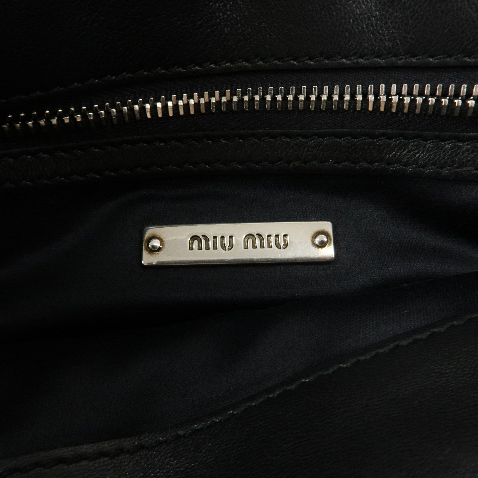 MIU MIU Matelasse Wool Leather Chain Shoulder Bag Red Used