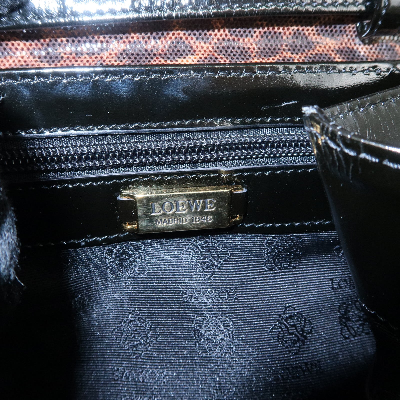 LOEWE Velazquez Patent Leather Coating Suede 2Way Bag Used