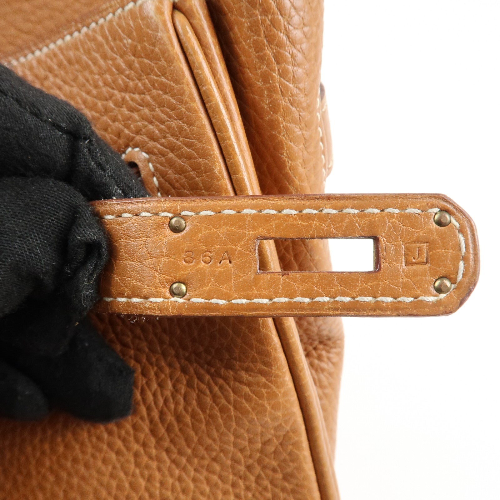 HERMES Taurillon Clemence Birkin 35 J stamped Gold Used