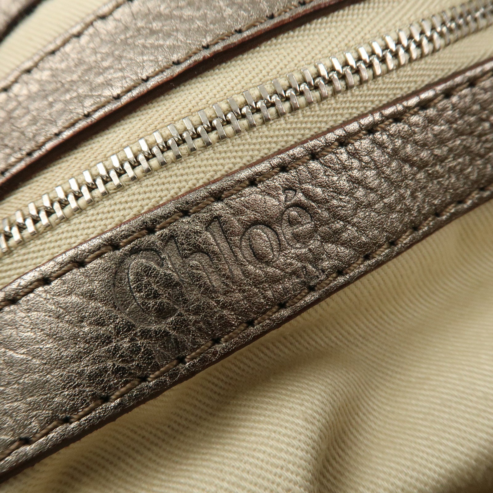 Chloe Paddington Leather Mini Hand Bag Shoulder Bag Champagne Gold Used