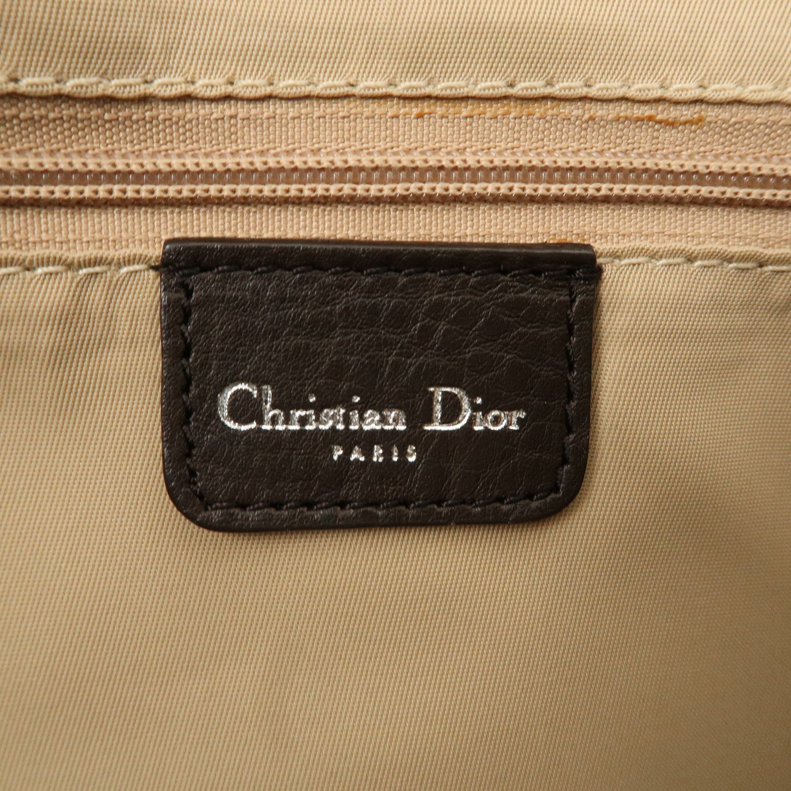 Christian Dior Trotter Canvas Leather Mini Boston Bag Beige Used