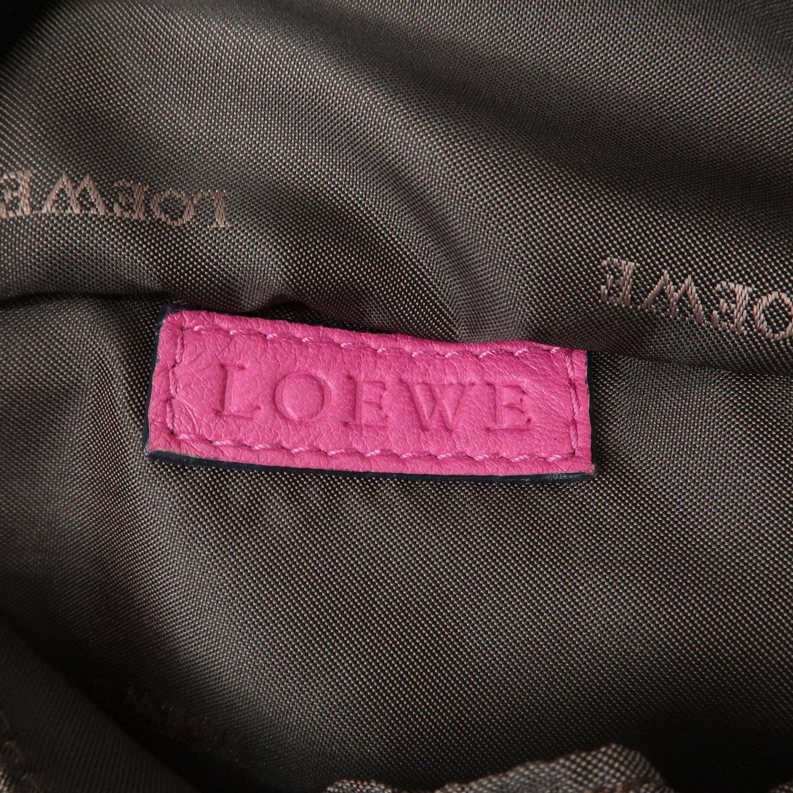 LOEWE Anagram Leather Nappa Aire Hand Bag Pink Used