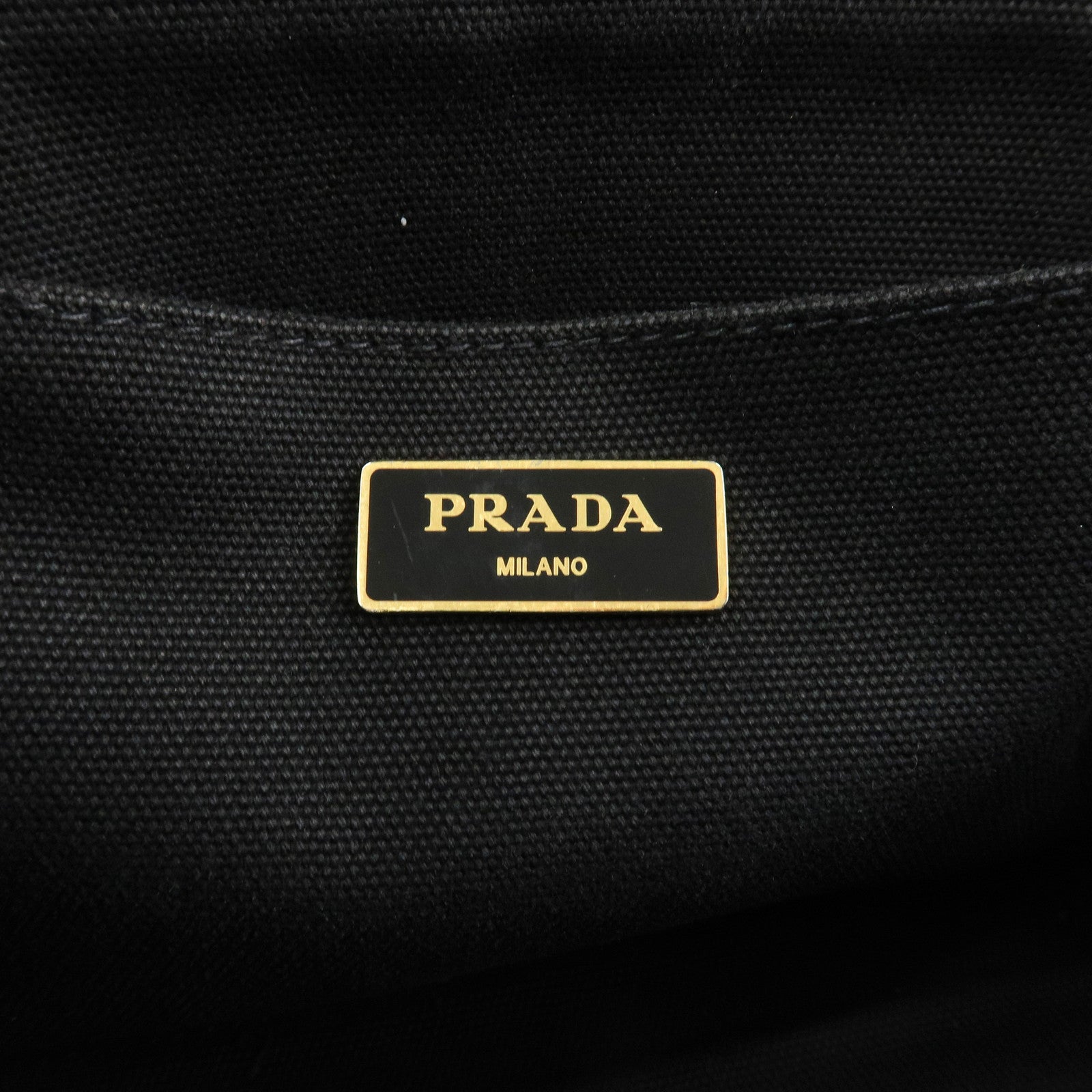 PRADA Logo Canapa Mini Canvas Bijoux 2Way Bag Black 1BG439 Used