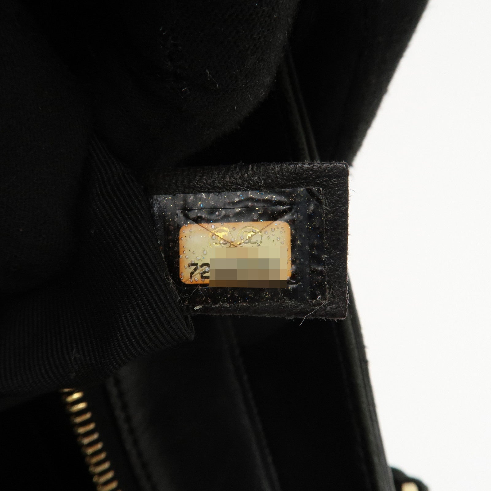 CHANEL COCO Mark Chocolate Bar Lamb Skin Shoulder Bag Black Used