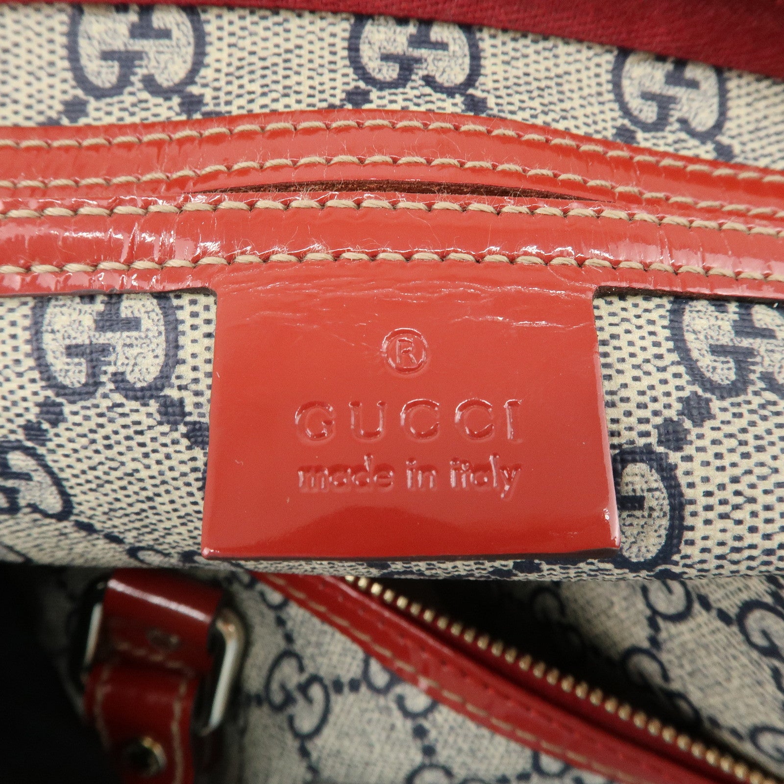 GUCCI JOY Line GG Supreme Patent Leather Boston Bag 189895 Used
