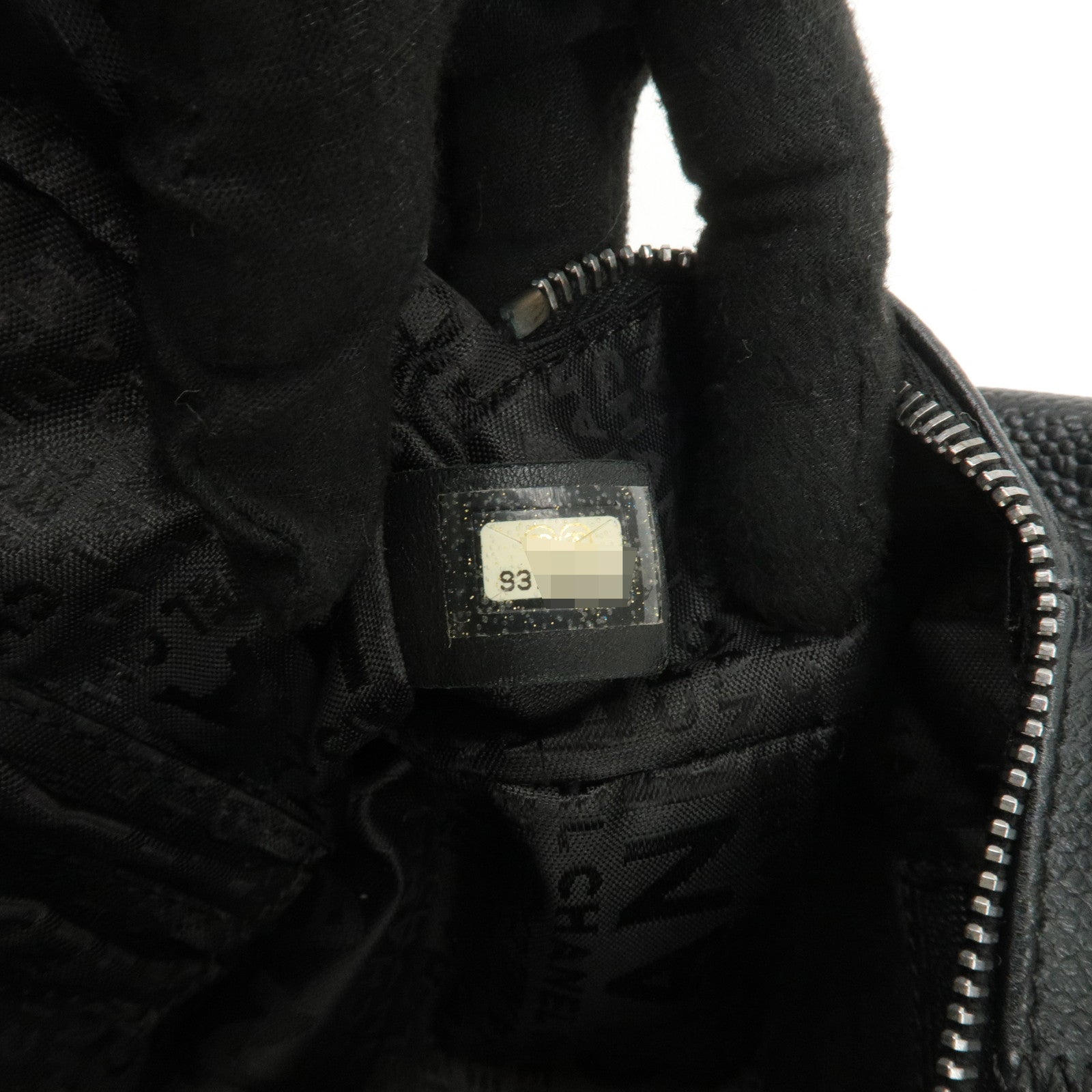 CHANEL Chocolate Bar Lamb Skin Boston Bag Black A26135 Used