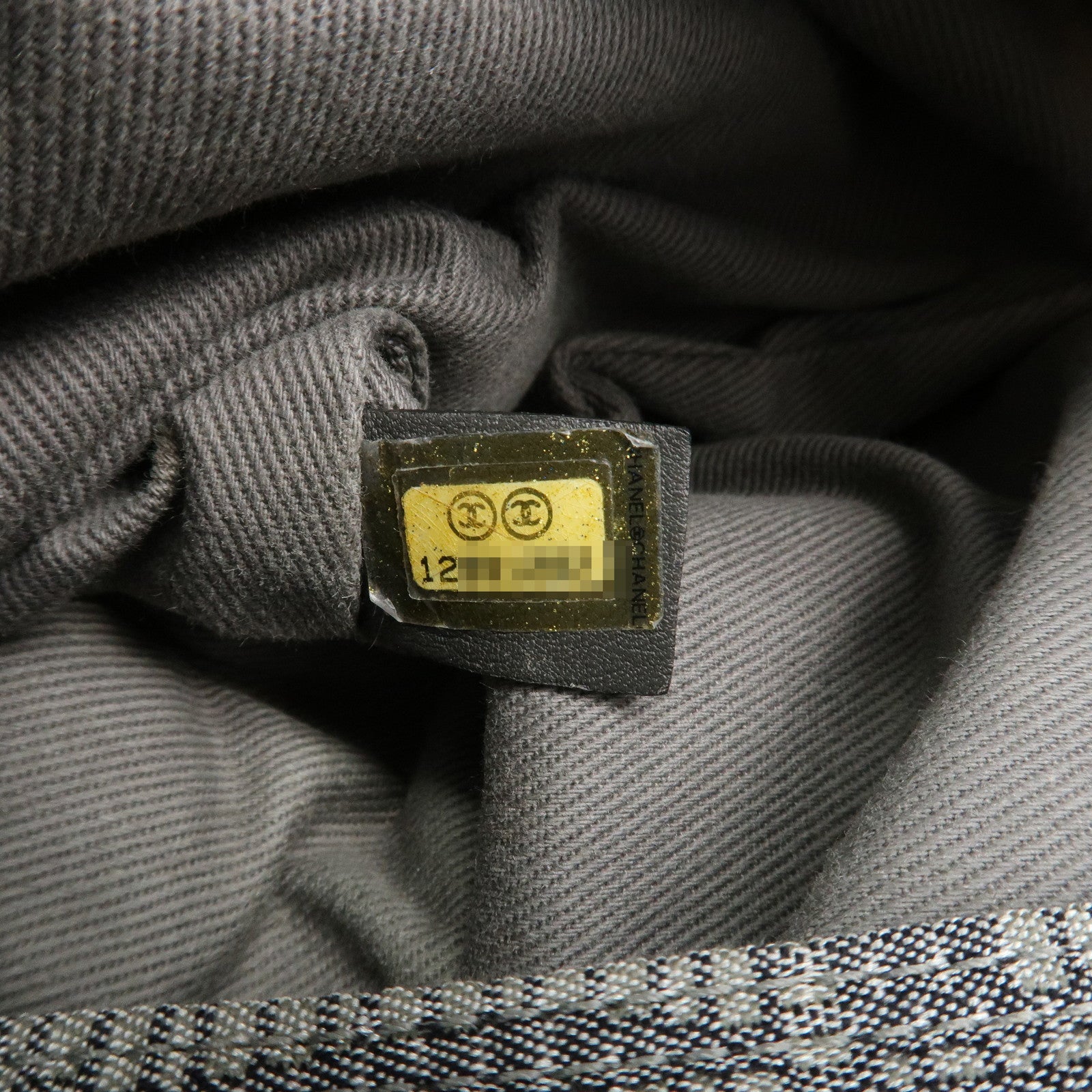 CHANEL New Travel Line Nylon Jacquard Leather Tote MM A47147 Used