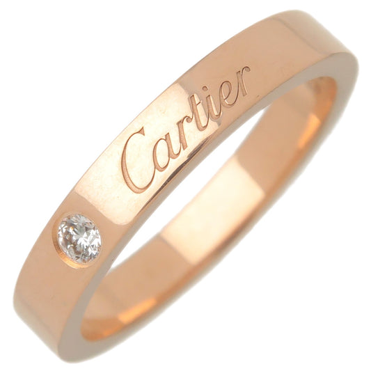Cartier-Engraved-1P-Diamond-Ring-K18-750PG-#50-US5-5.5-EU50