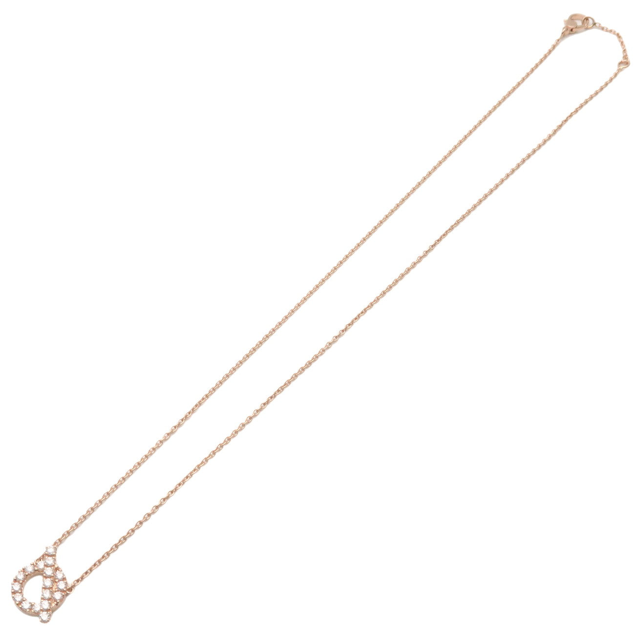 HERMES Finesse Necklace Diamond K18PG 750PG Rose Gold Used