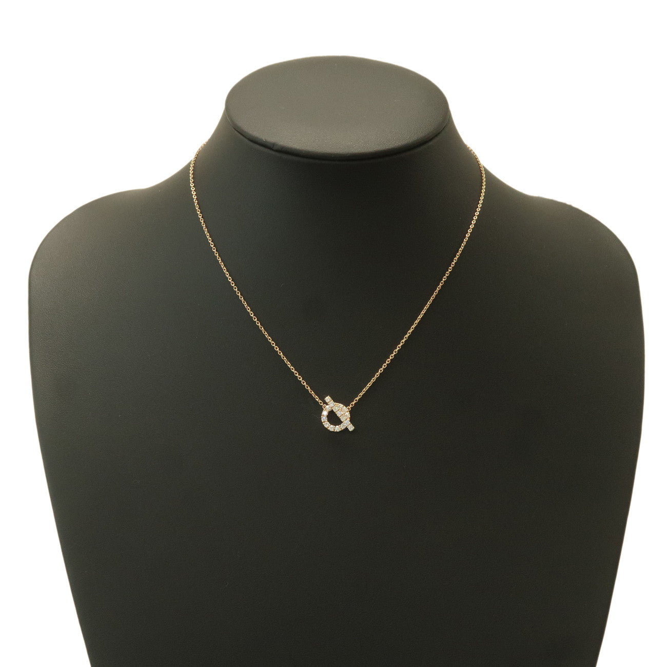 HERMES Finesse Necklace Diamond K18PG 750PG Rose Gold Used