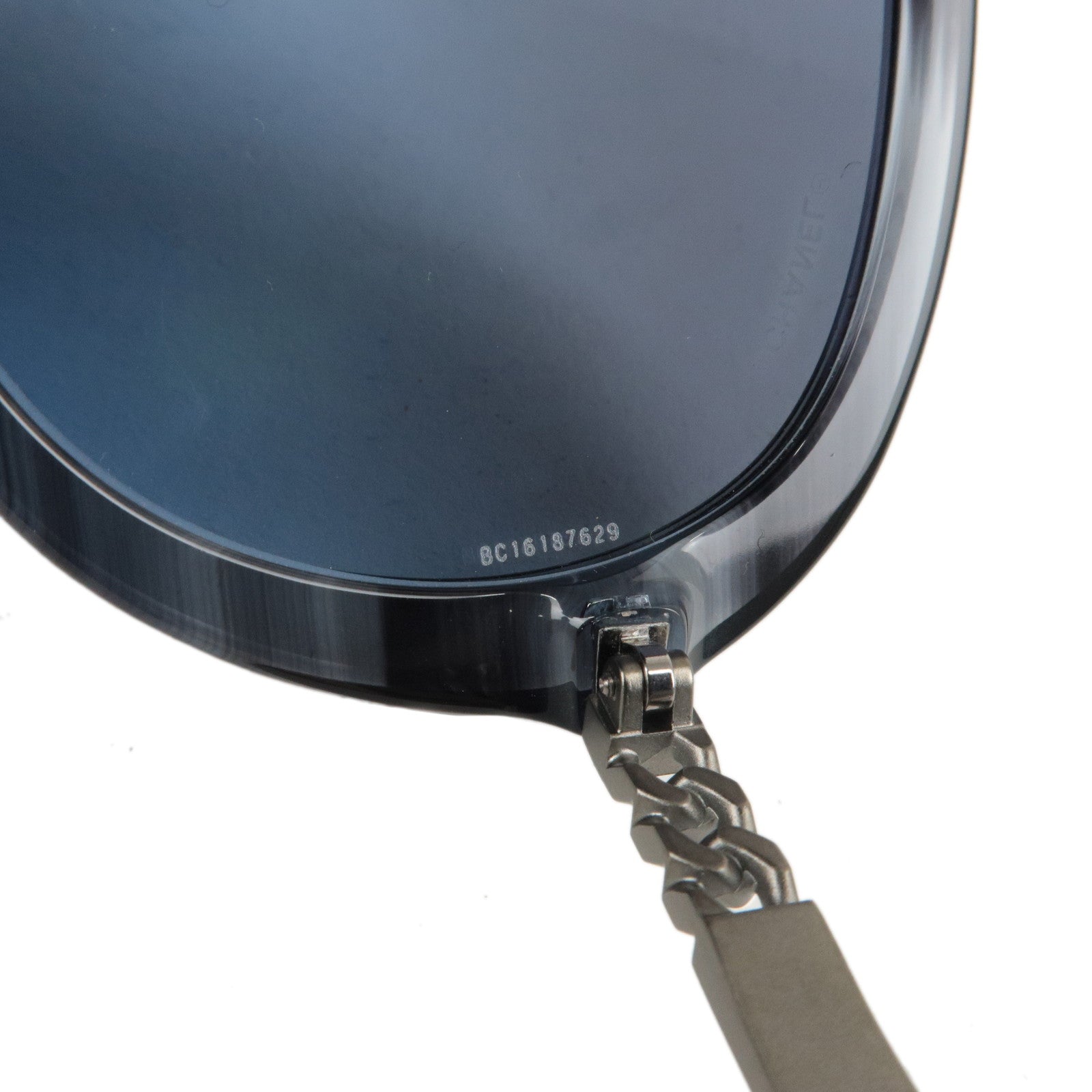 CHANEL Plastic Metal Chain Motif Sunglasses 56笆。20 140 Black 5353-A Used