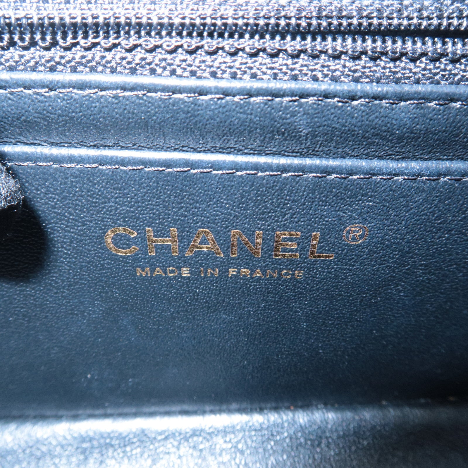 CHANEL V Stitch Lamb Skin 2Way Chain Shoulder Bag Black Gold