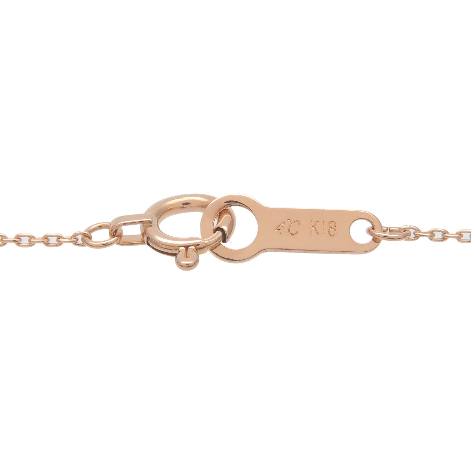 4C 1P Diamond Heart Necklace K18PG 750PG Rose Gold Used