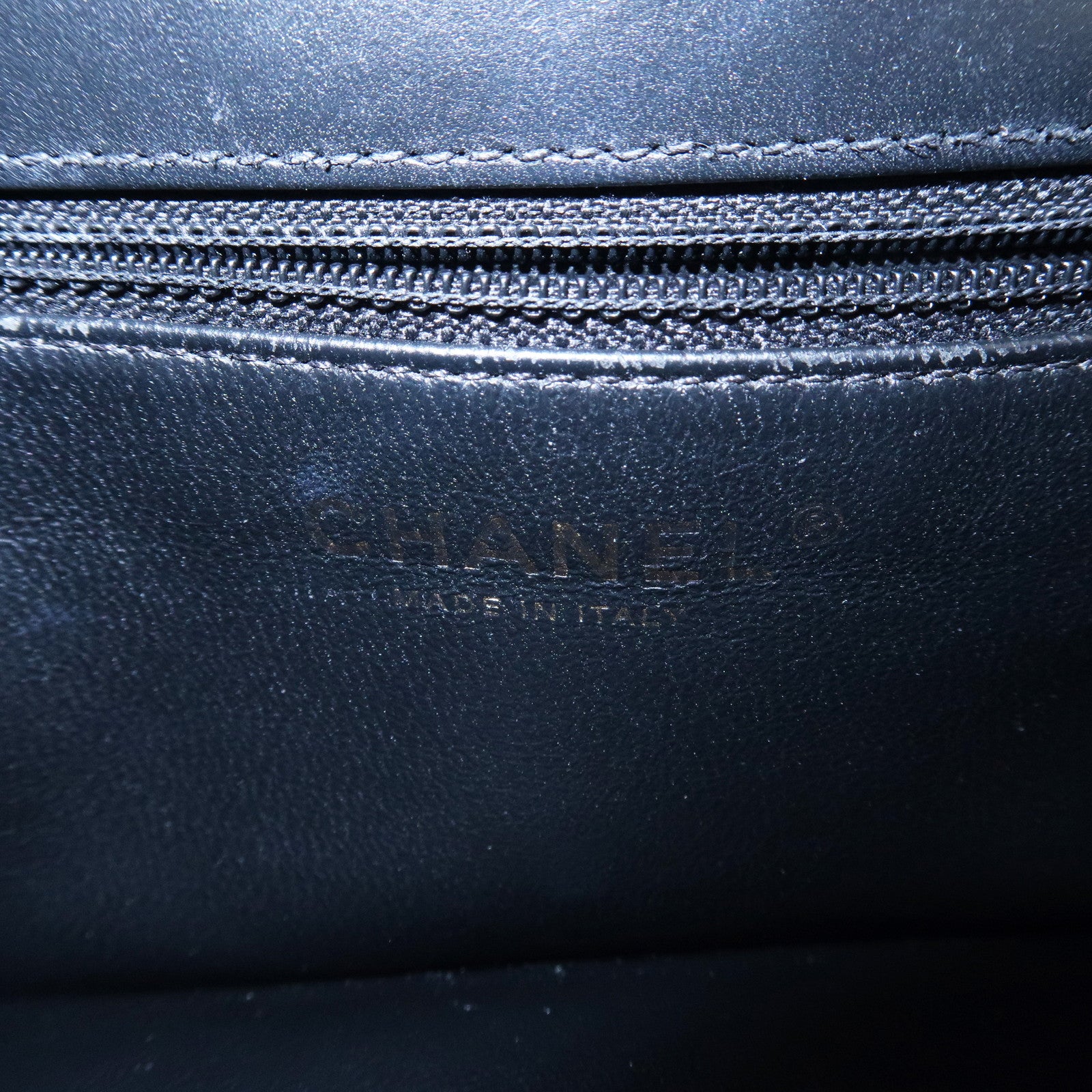 CHANEL V stich Lamb Skin Logo Plated Chain Shoulder Bag Black Used